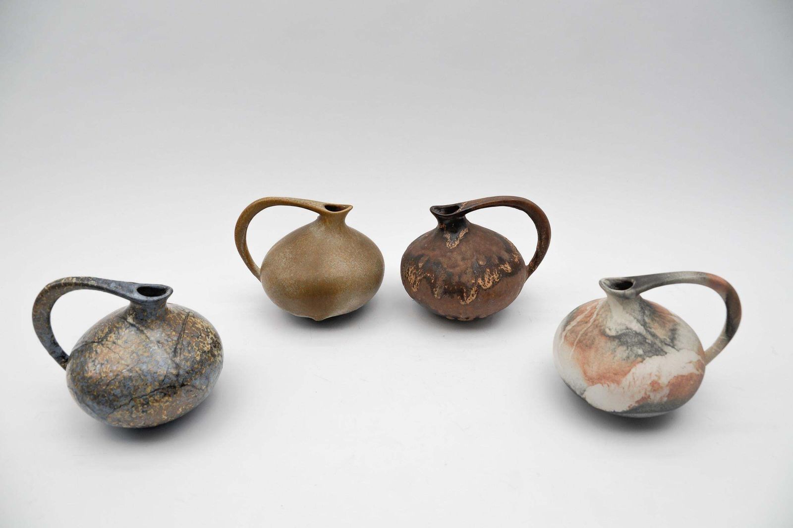 Set Of 4 Pottery Vases "313" Designed By Kurt Tschörner Ruscha, Germany, 1960s photo for sale