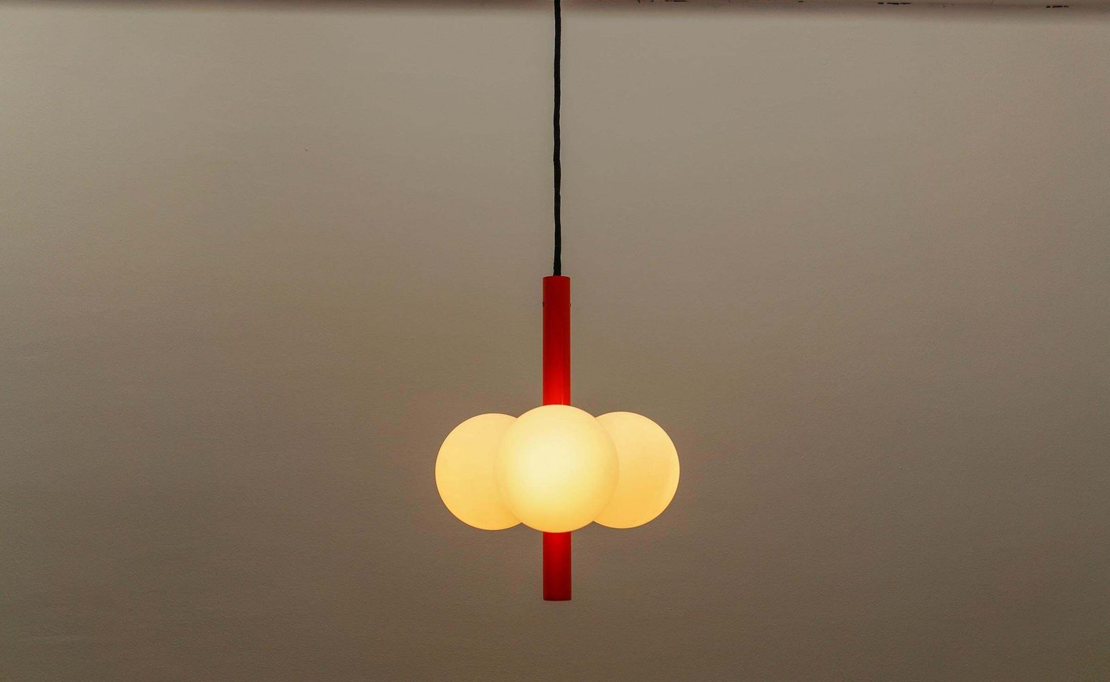 Orange Mid Century Modern Sputnik Pendant Lamp By Kaiser Leuchten, Germany 1960s photo for sale
