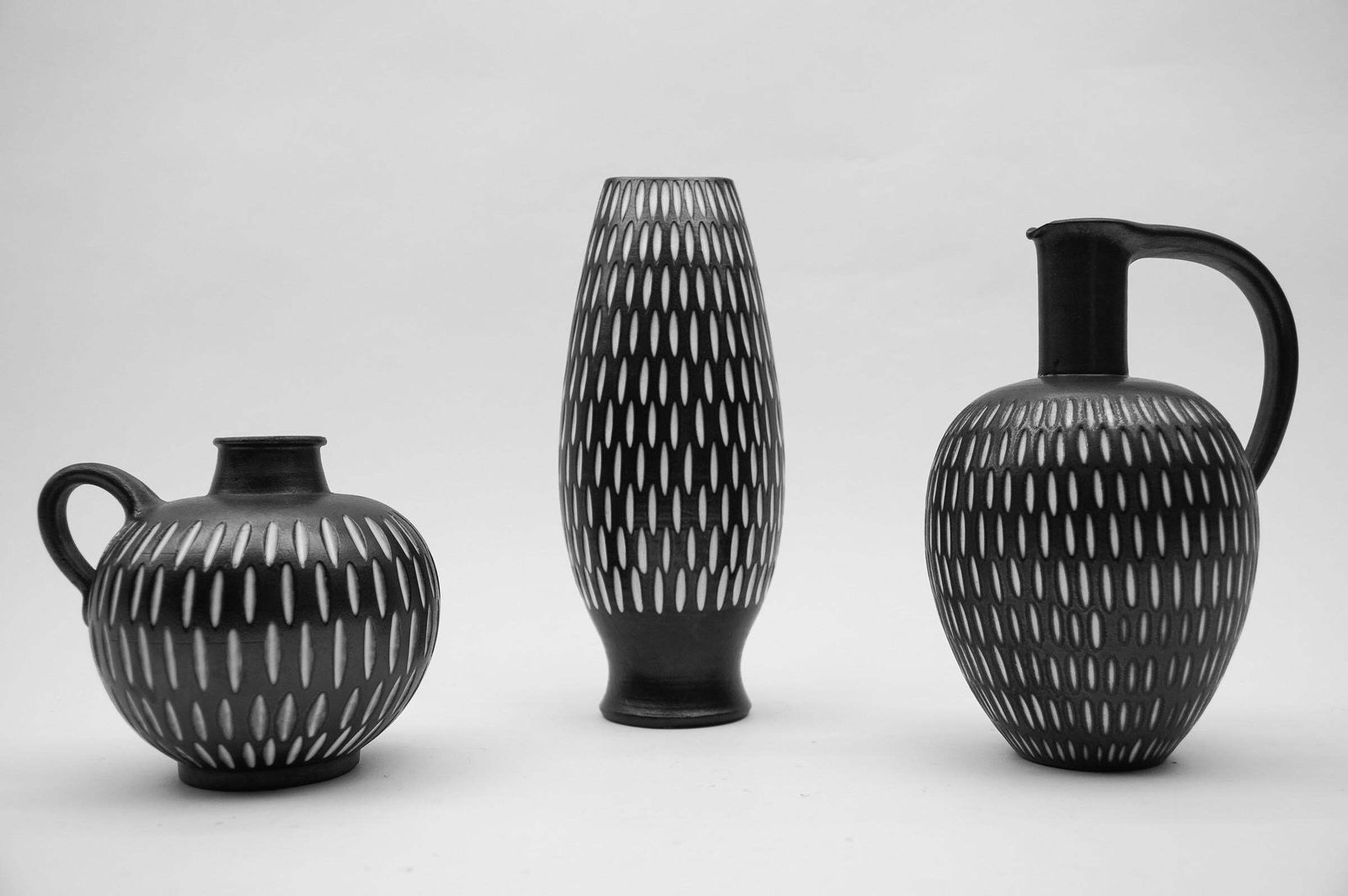 Set Of 3 Studio Ceramic Vases By Wilhelm & Elly Kuch, 1960s, Germany photo for sale