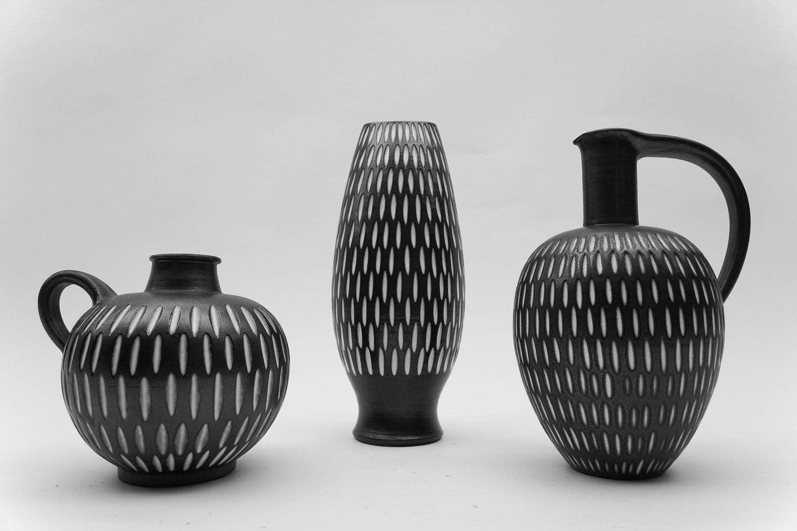 Home Decor Set Of 3 Studio Ceramic Vases By Wilhelm & Elly Kuch, 1960s, Germany photo