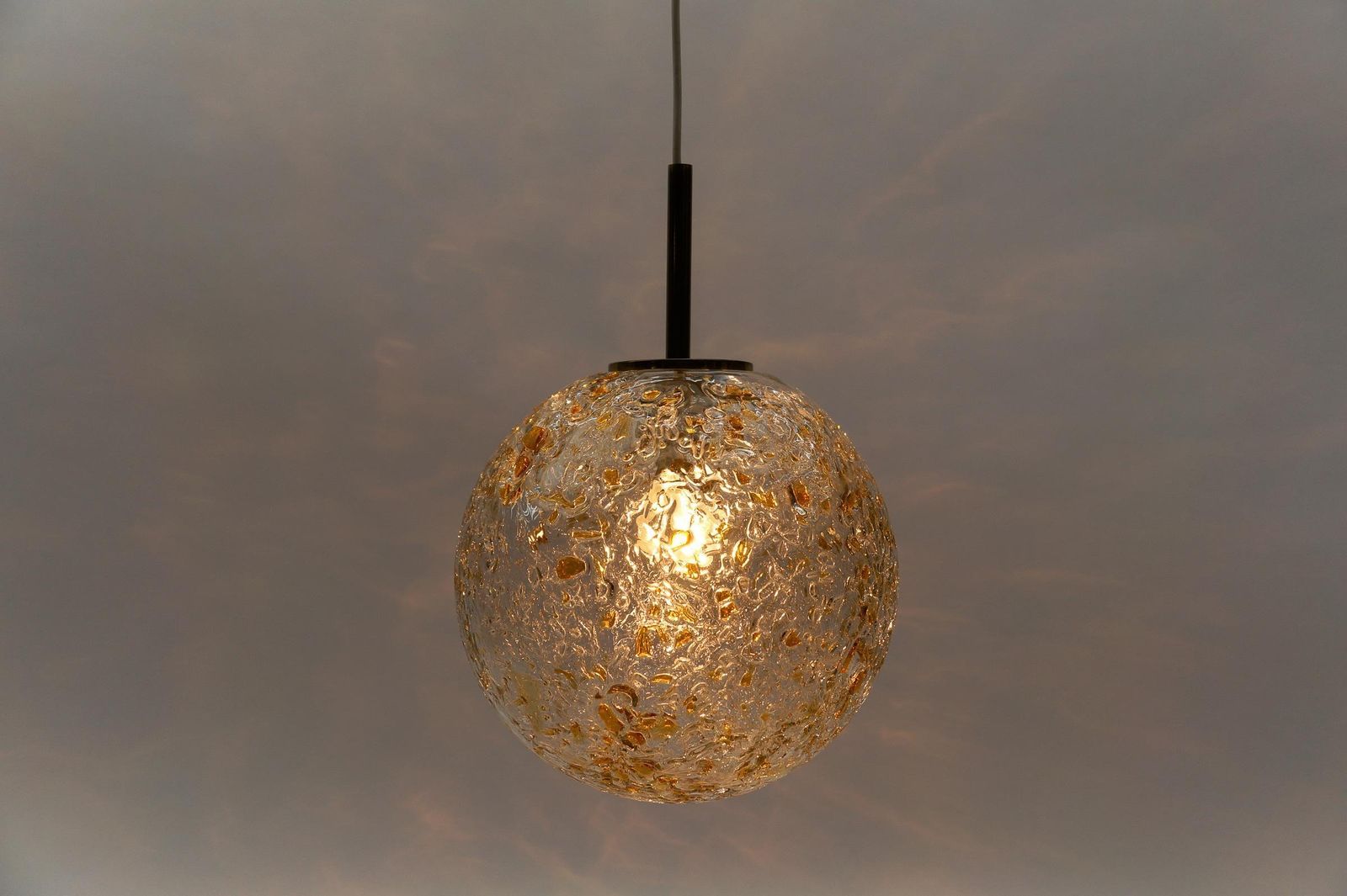 Lovely Mid Century Modern Glass Ball Pendant Lamp By Doria, 1960s Germany photo 807.0