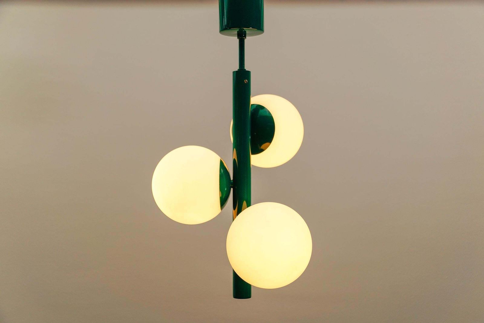 Green Mid Century Modern Sputnik Pendant Lamp By Kaiser Leuchten, Germany 1960s photo furniture