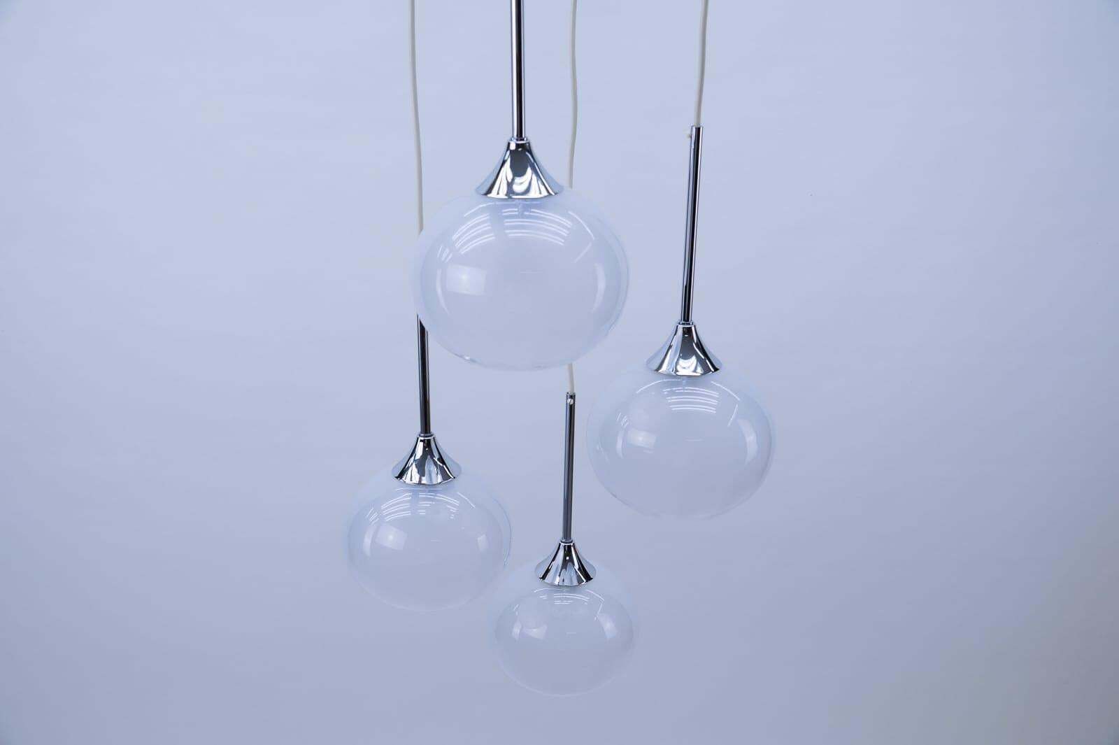 Very Rare Milk Glass Cascading Lamp From Italy, 1960s photo 807.0