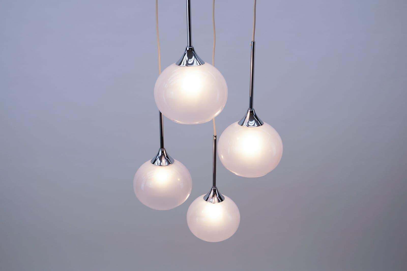 Very Rare Milk Glass Cascading Lamp From Italy, 1960s photo vinterior