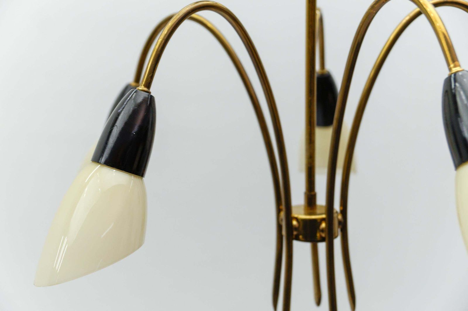 1062.0 Awesome Brass Spider Lamp With Glass Shades, 1950s Italy photo