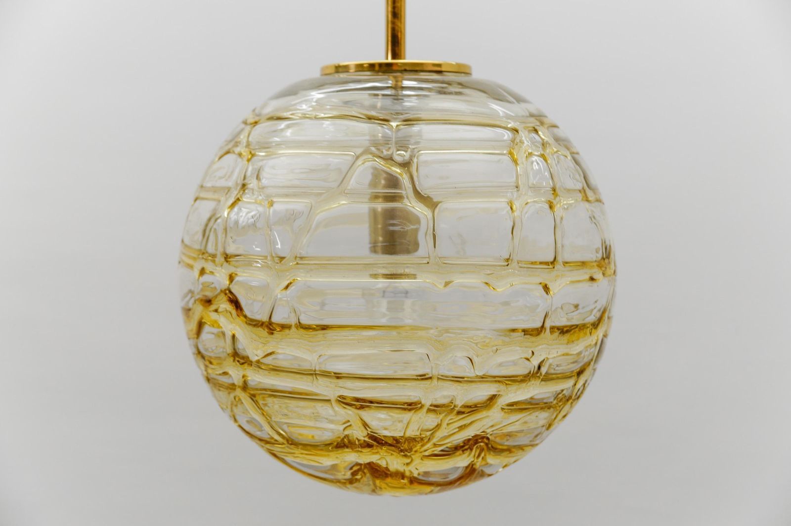 Lighting Lovely Yellow Murano Glass Ball Pendant Lamp By Doria,   1960s Germany photo