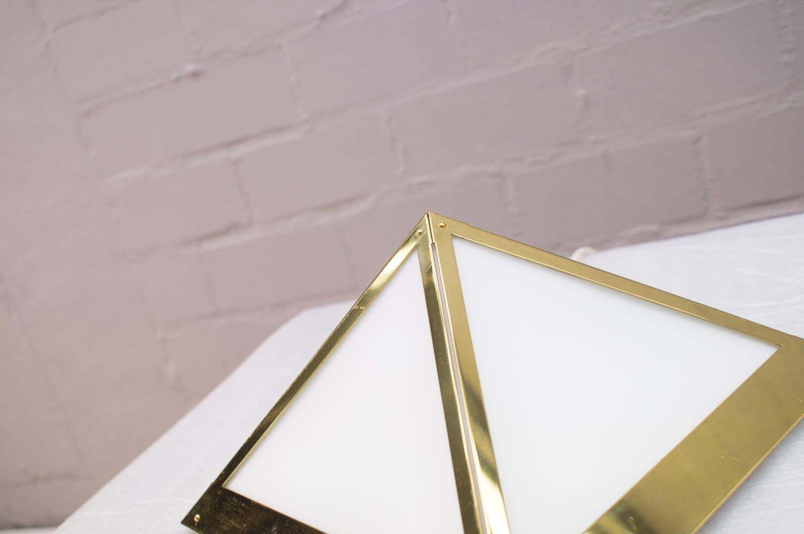 photo vinterior Elegant Wall Or Ceiling Lamps In Gold And Milk Glass By Limburg, Germany, 1970s