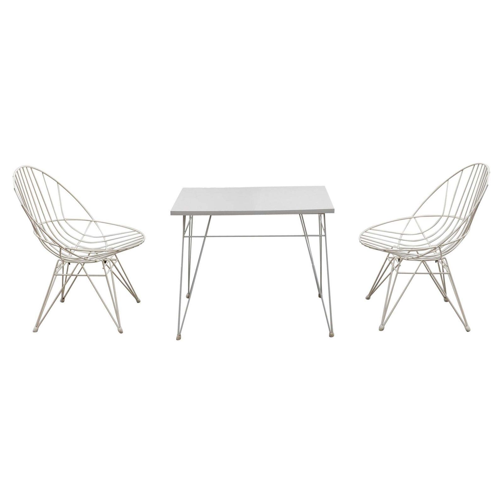 2x Combex Wire Chair + Table By Cees Braakman For Pastoe, 1950er Netherlands