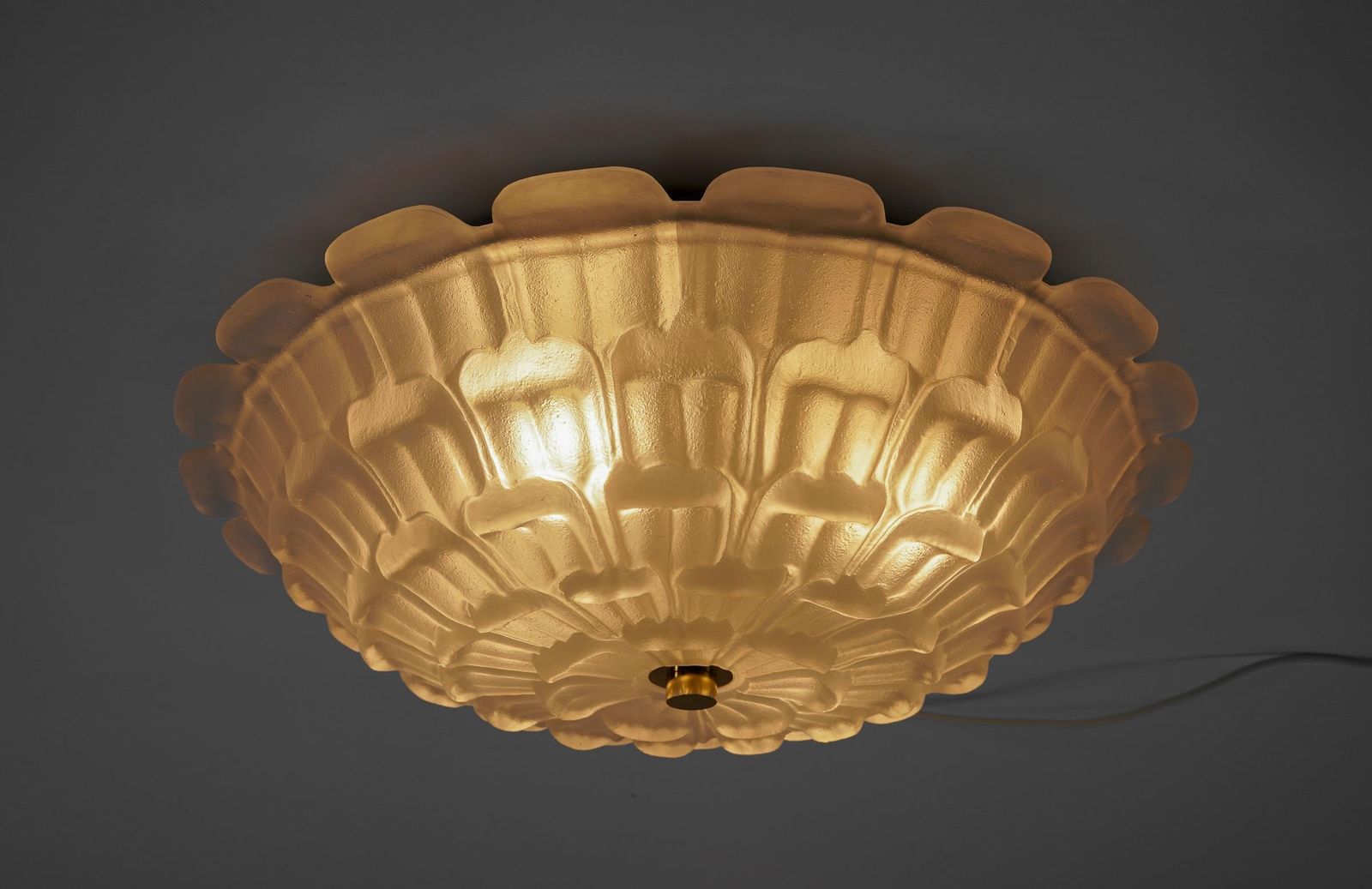 Lovely Elegant Stained Glass Flush Mount, 1960s France photo Lighting