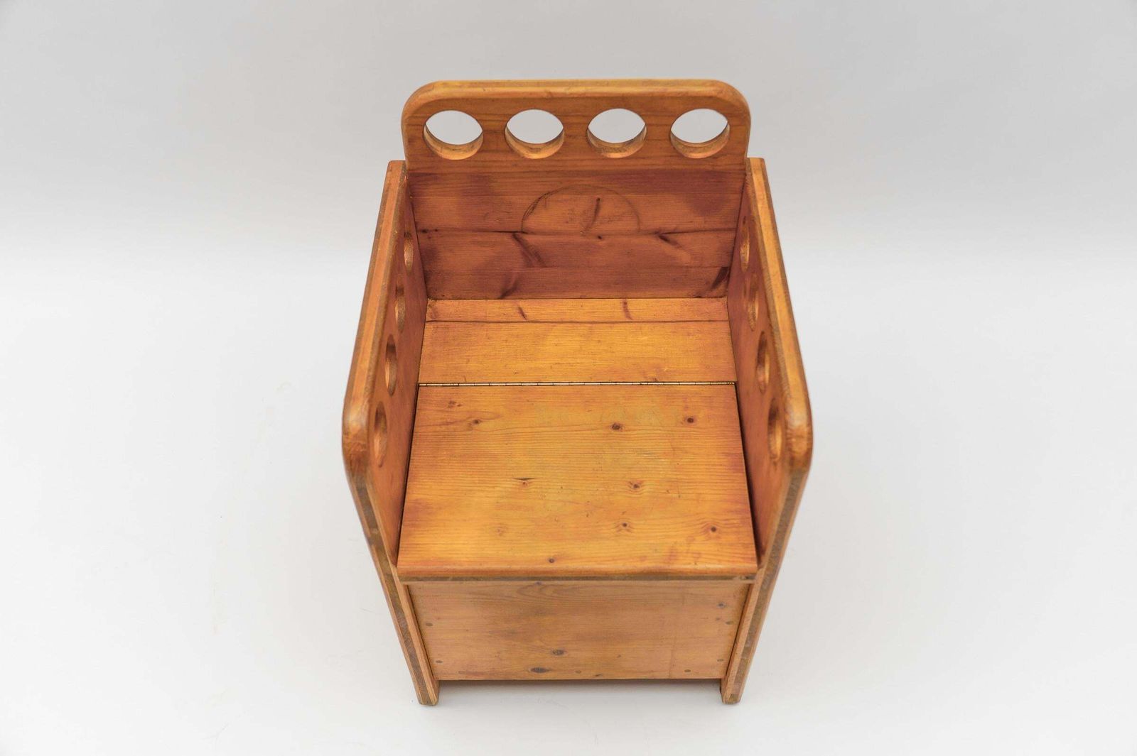 Furniture Awesome And Rare Scandinavian Pine Wood Childs Set   Chair And Bench, 1960s photo