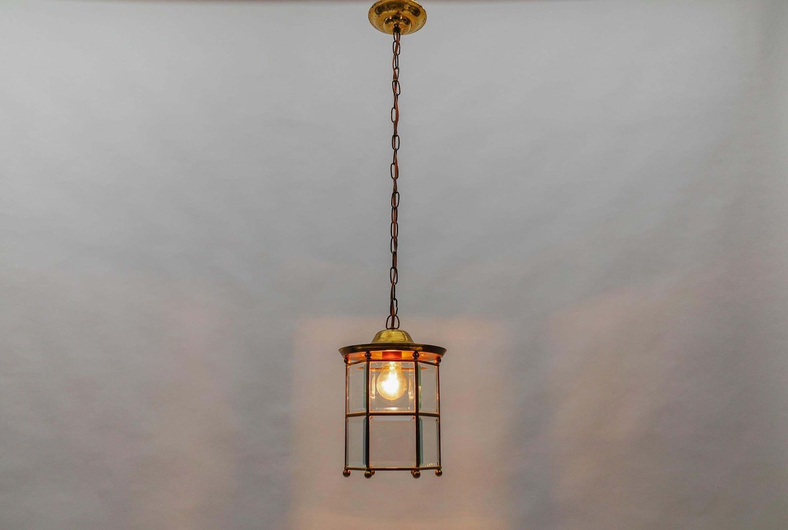 Awesome Adolf Loos Lobmeyr Light Cut Glass And Brass, Austria 1930s photo 1147.0
