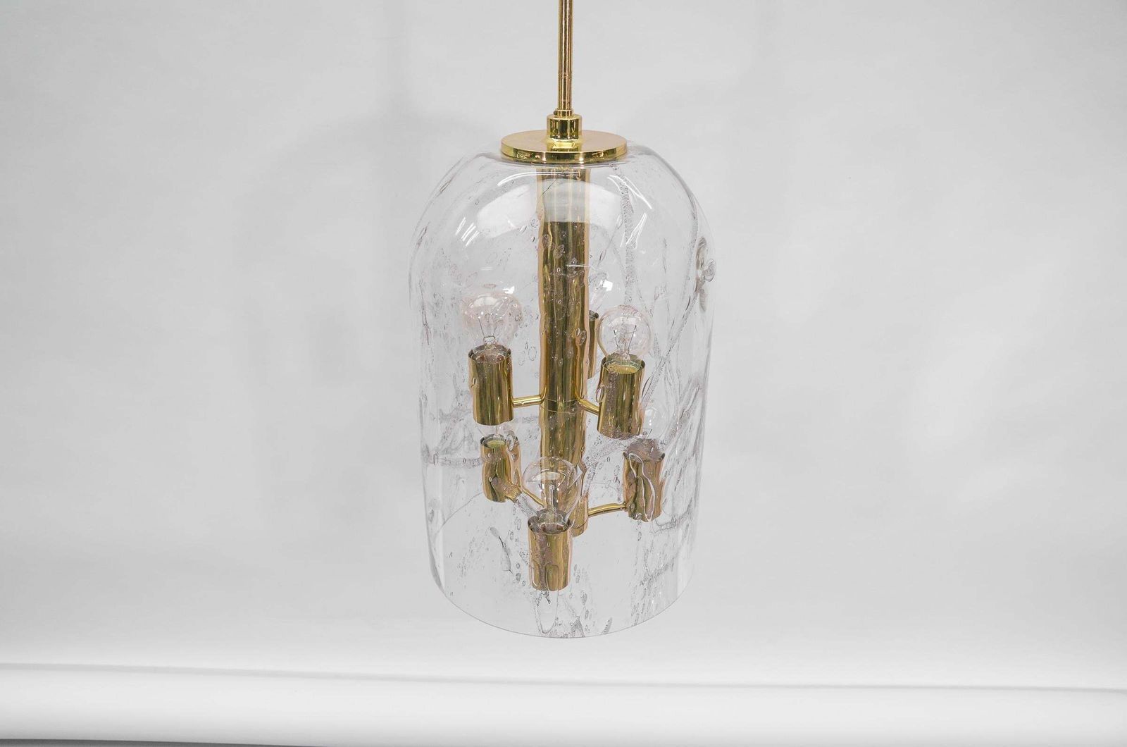 Lovely Large Hand Blown Glass Lamp With Six Lights By Doria, 1960s Germany photo Lighting