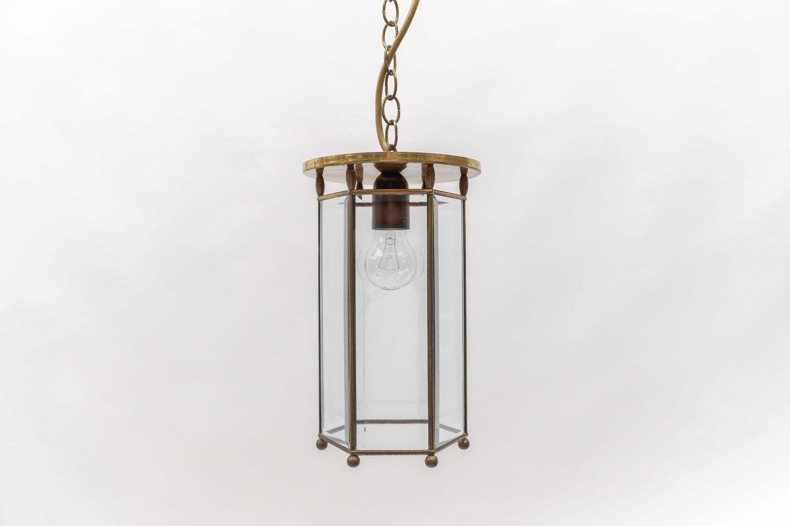 Lovely Adolf Loos Lobmeyr Light Cut Glass And Brass, Austria 1930s photo Lighting