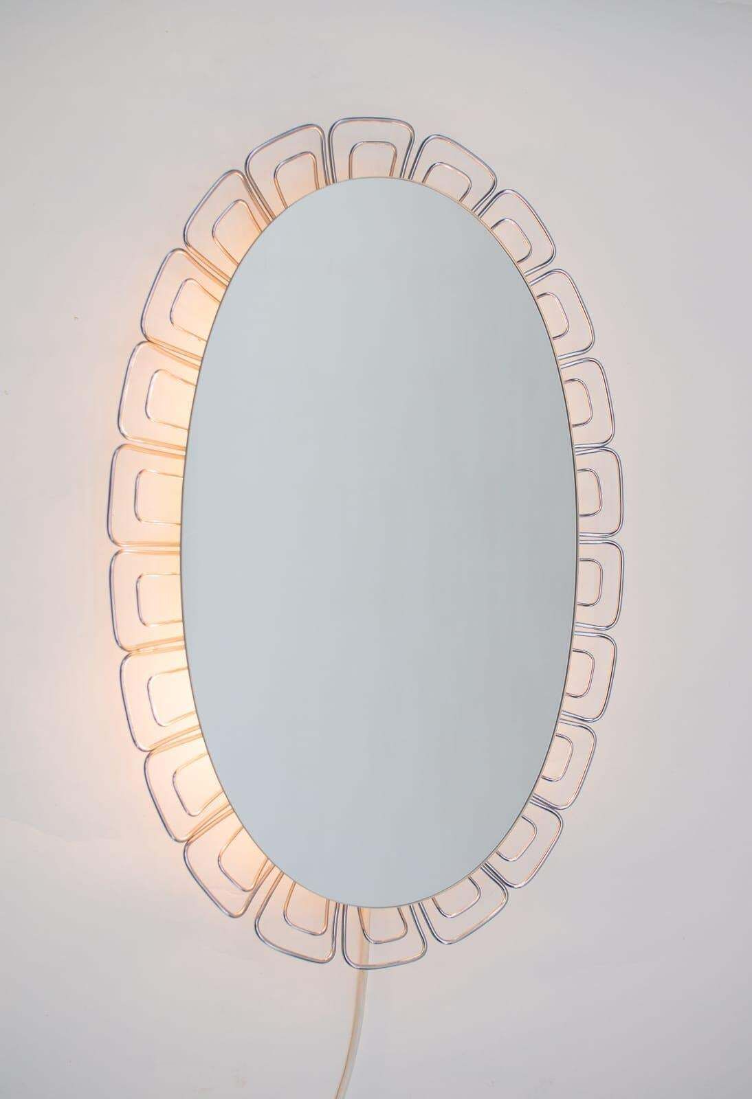 Wire Backlight Mirror, 1970s Germany, In The Style Of Verner Panton Wire Series photo Home Decor