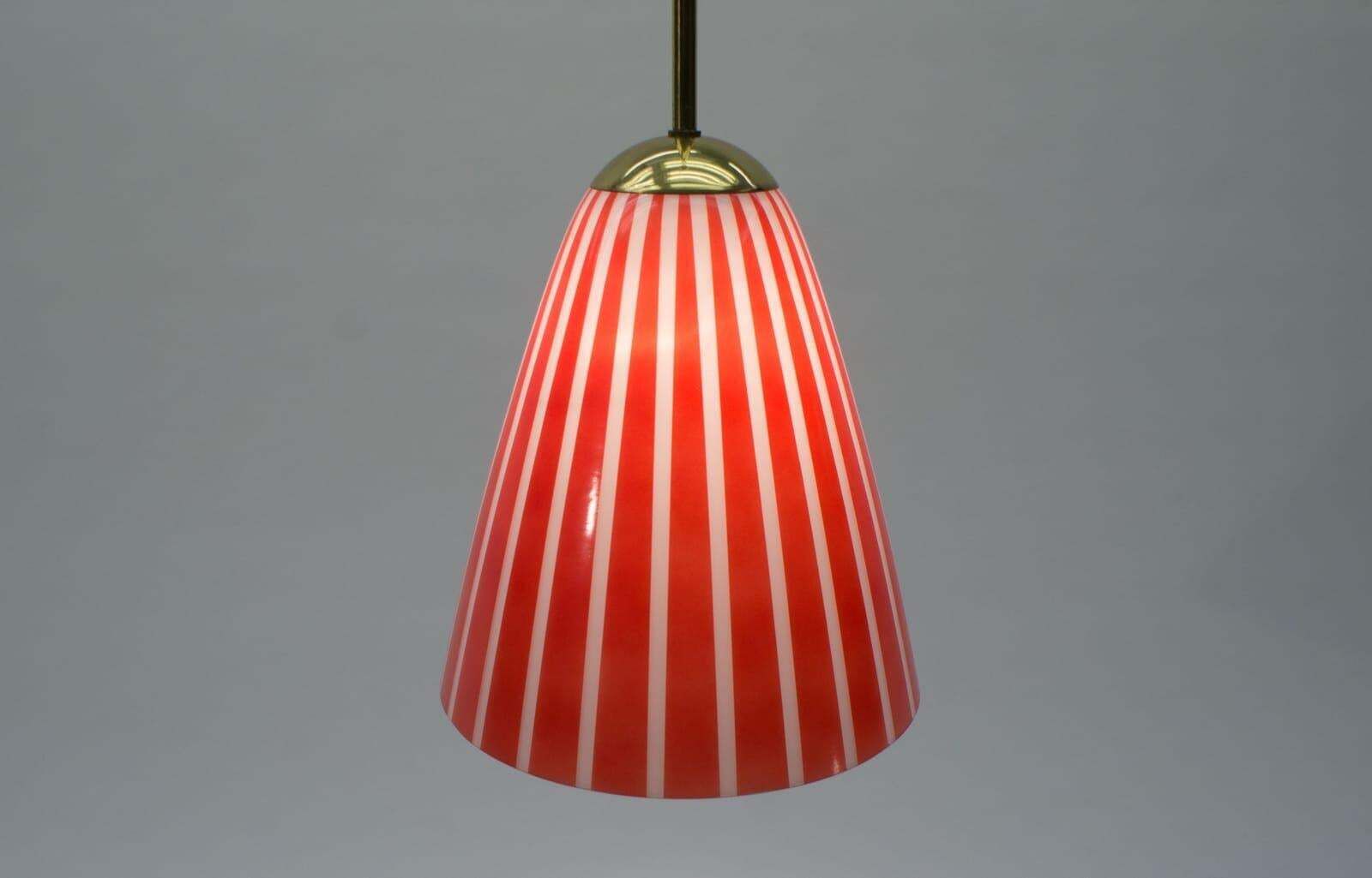 photo furniture Elegant Mid Century Modern Pendant Lamp Made Of Brass And Glass, 1950s Austria