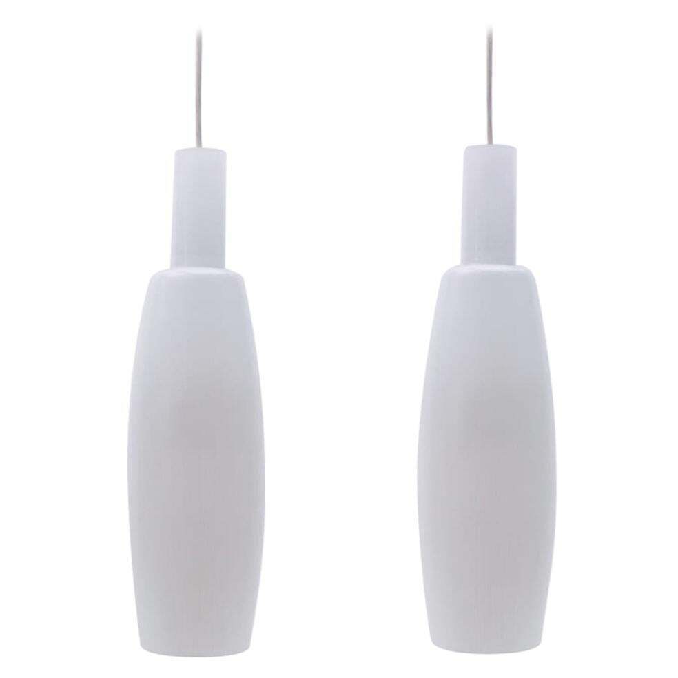 Rare Pair Of Cylindrical Glass Lamps, 1950s, Germany