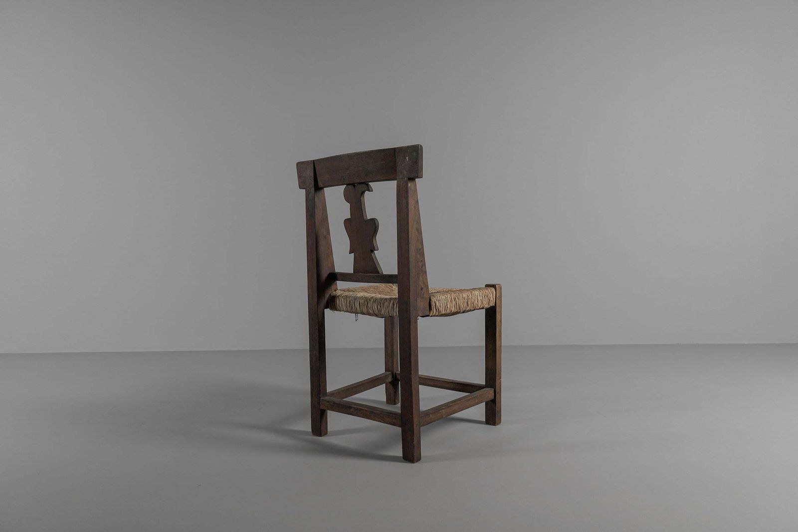 photo furniture Set Of 4 French Provincial Wood & Seagrass Chairs, 1960s Mid Century Modern