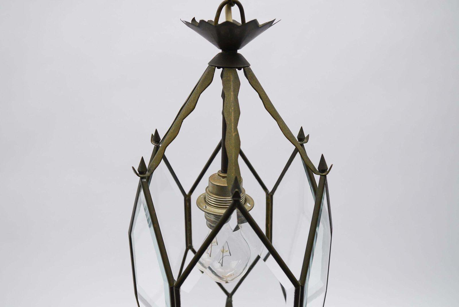 photo furniture Lovely Adolf Loos Lobmeyr Style Light Beveled Glass And Brass, Austria