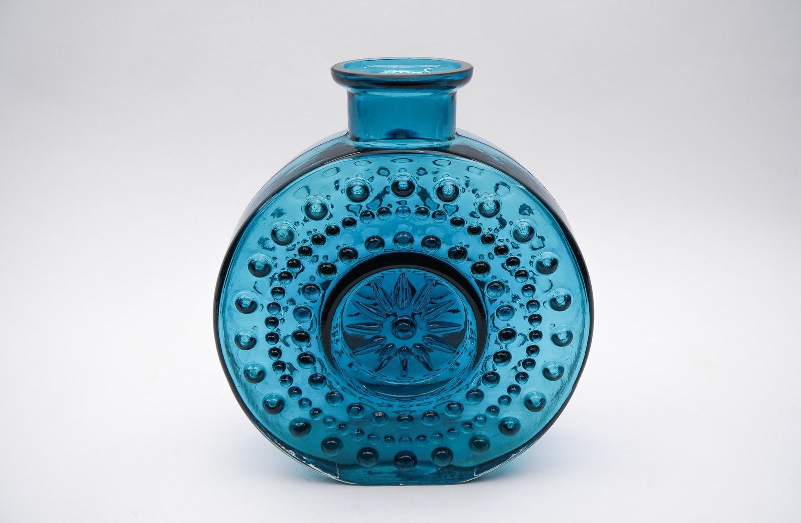 Large Blue Bubble Glass Vase Attributed To Helena Tynell By Jachmann, 1960s photo Home Decor