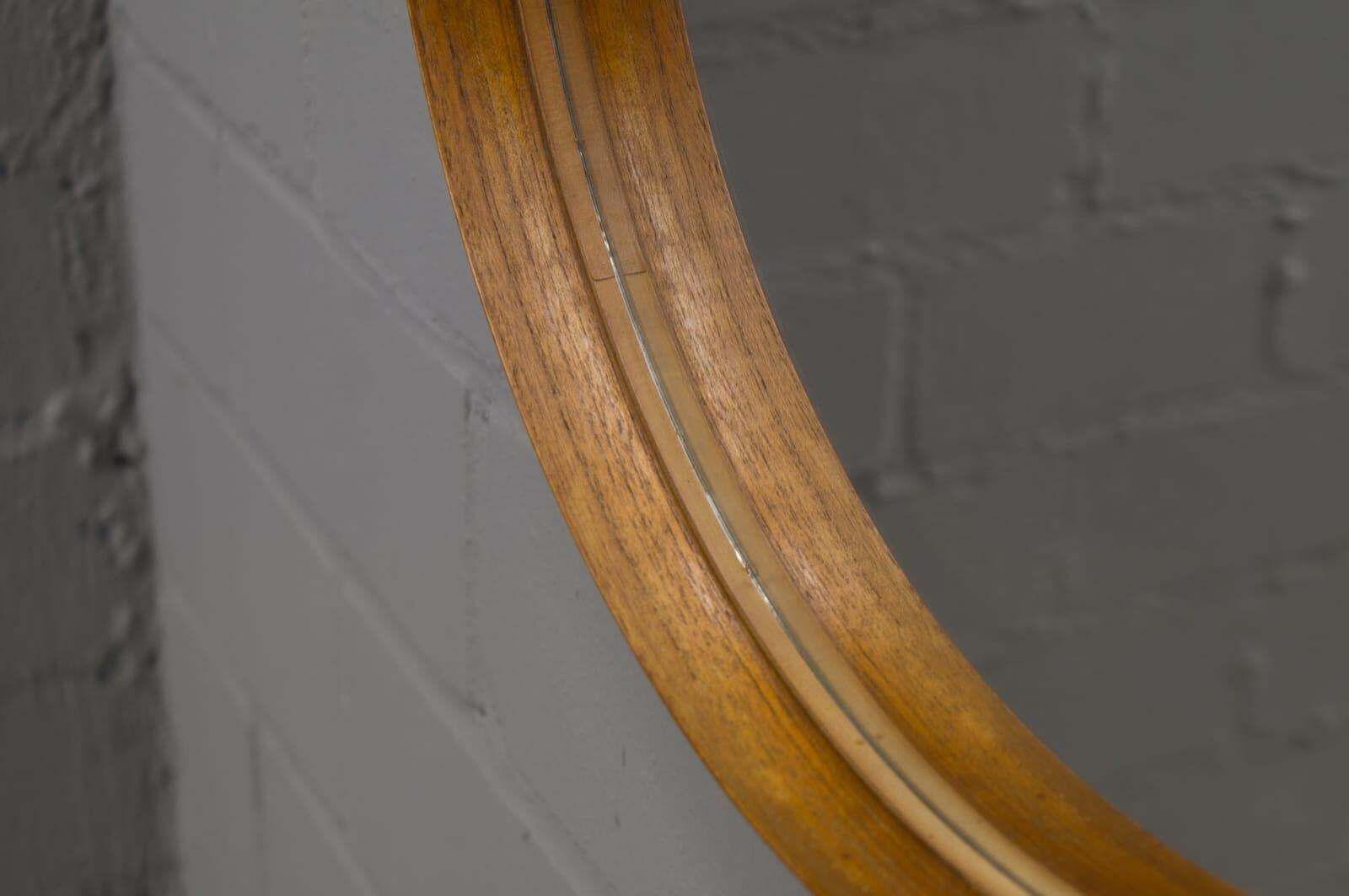 Wall Mirror In Teak Produced By Glass Mäster In Markaryd, Sweden 1960s photo vintage