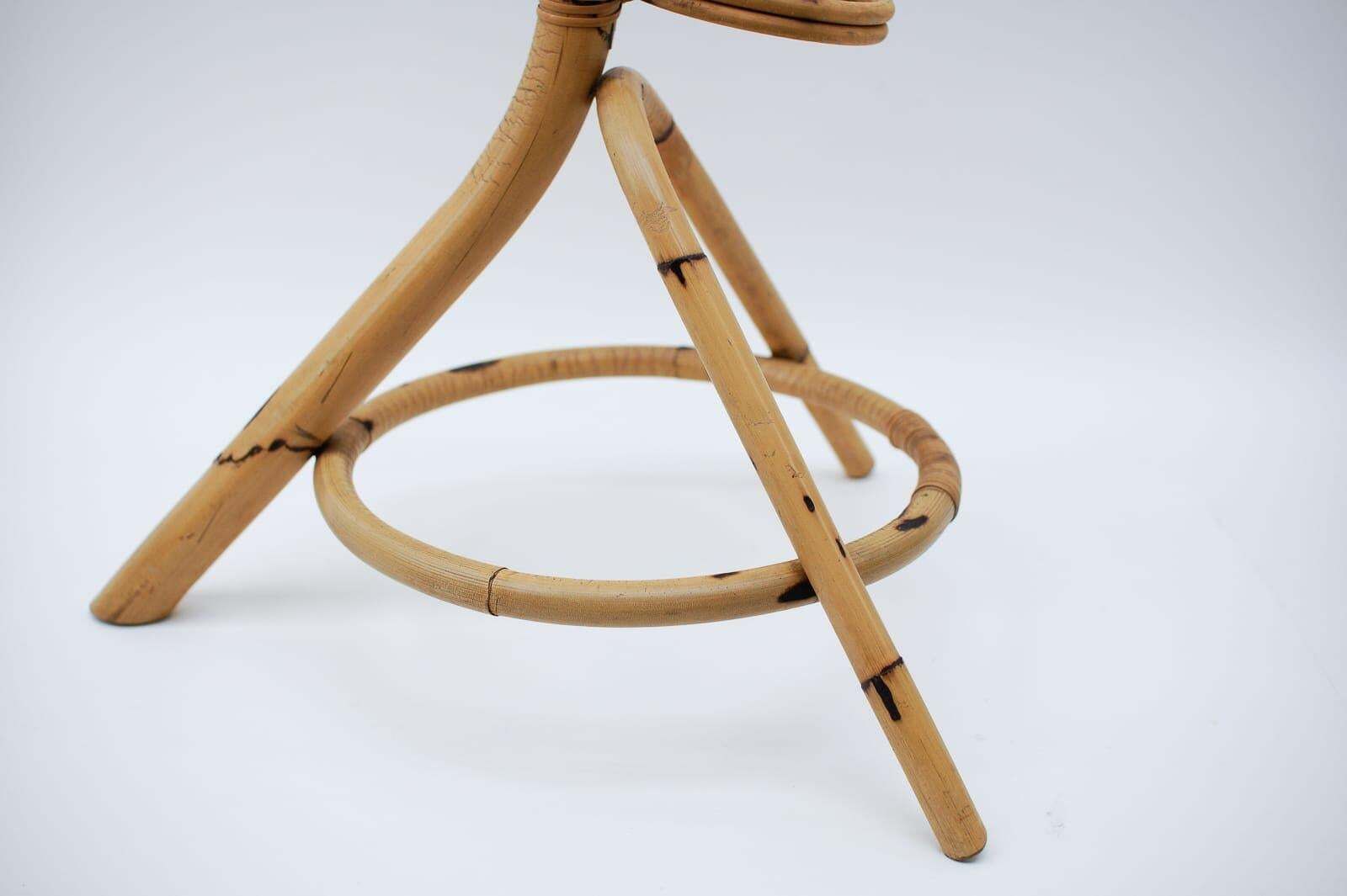 Rattan & Bamboo Flower Stand Bonaccina Attributed, Italy, 1950s photo for sale