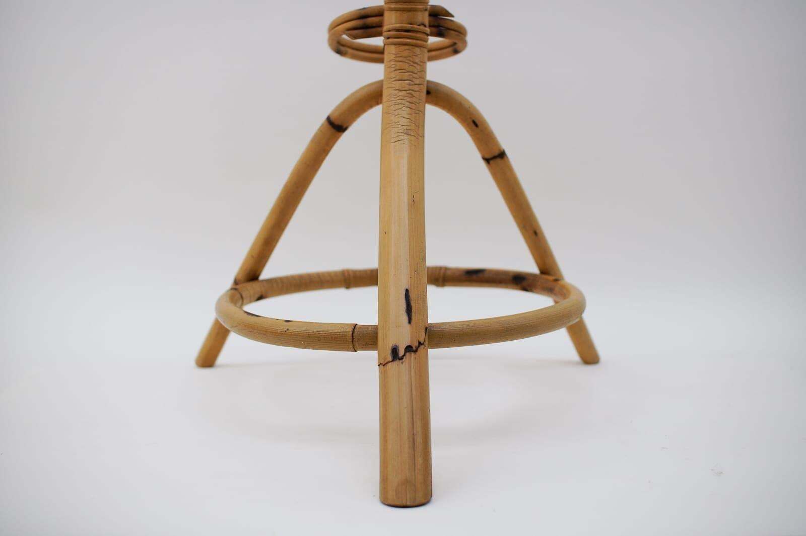 Rattan & Bamboo Flower Stand Bonaccina Attributed, Italy, 1950s photo 637.0