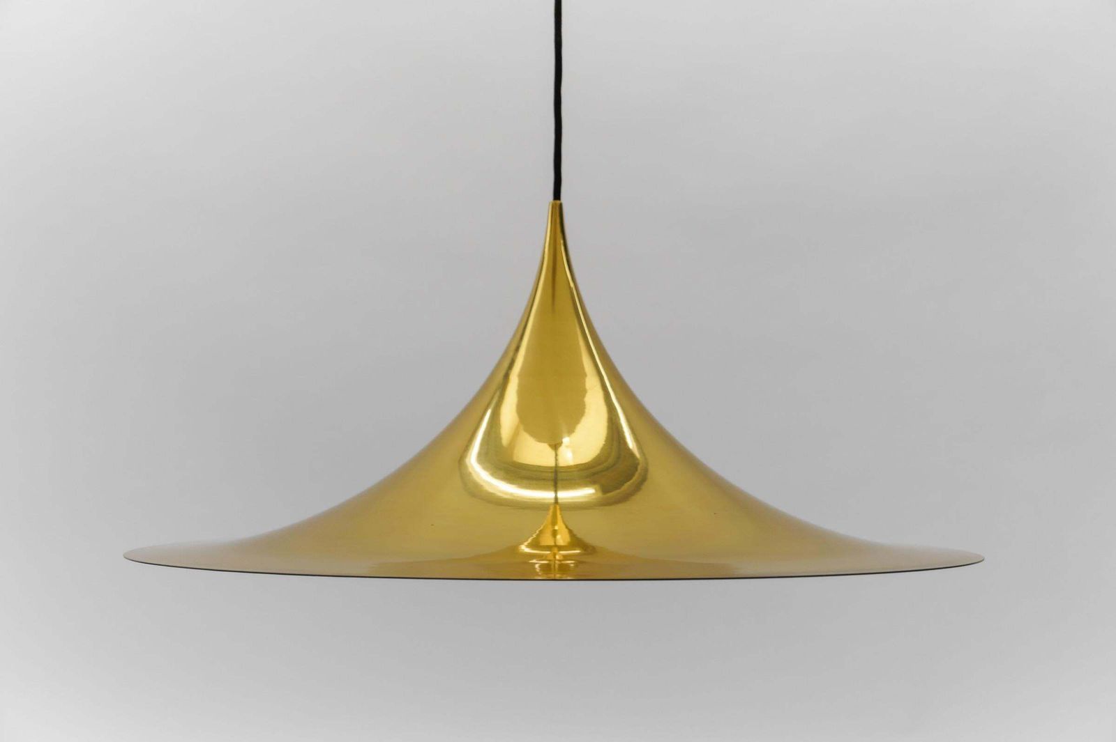 Large Gold Semi Pendant Lamp By Claus Bonderup & Torsten Thorup For Fog & Mørup photo Lighting