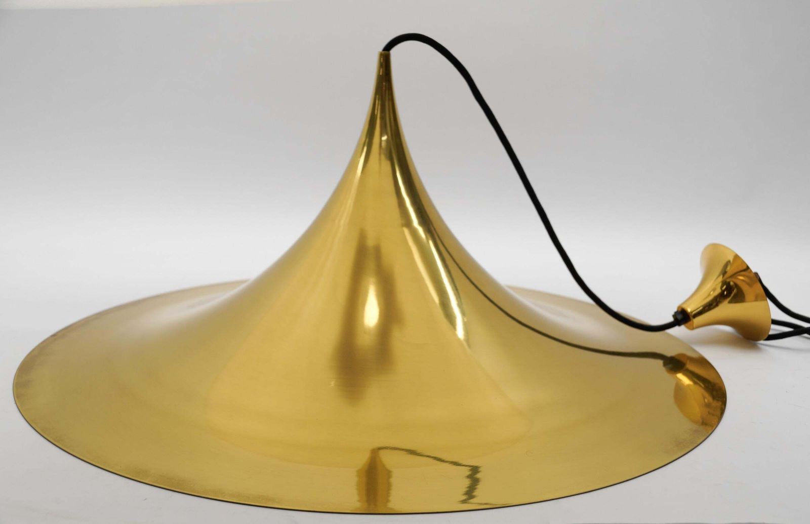 Large Gold Semi Pendant Lamp By Claus Bonderup & Torsten Thorup For Fog & Mørup photo vintage