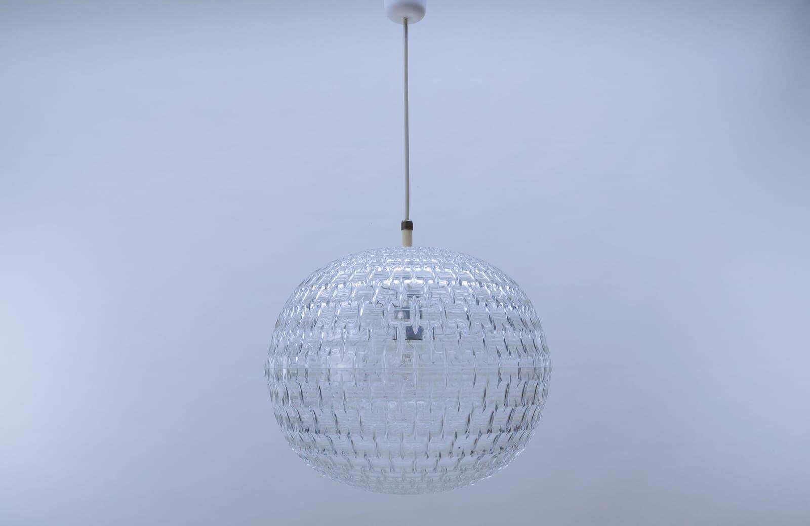 Clear Acrylic Pendant Lamp By Aloys F. Gangkofner For Erco Leuchten, 1960s photo for sale