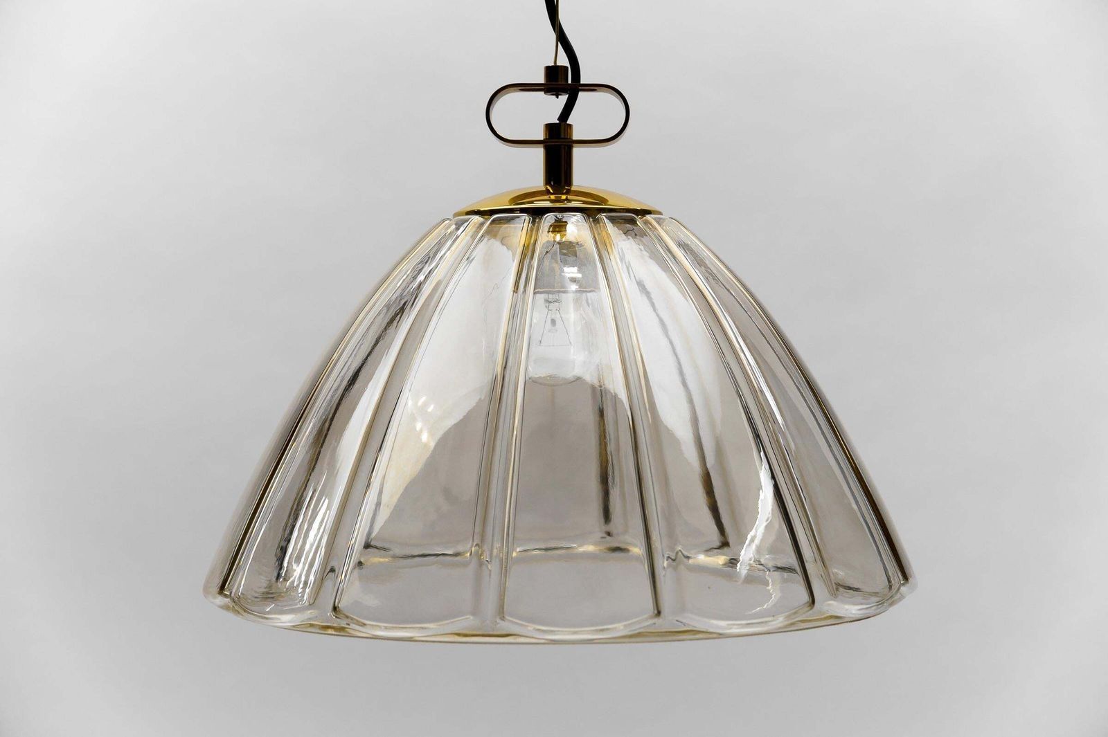 Elegant Mid Century Modern Smoked Glass Pendant Lamp By Limburg, 1960s Germany photo 807.0