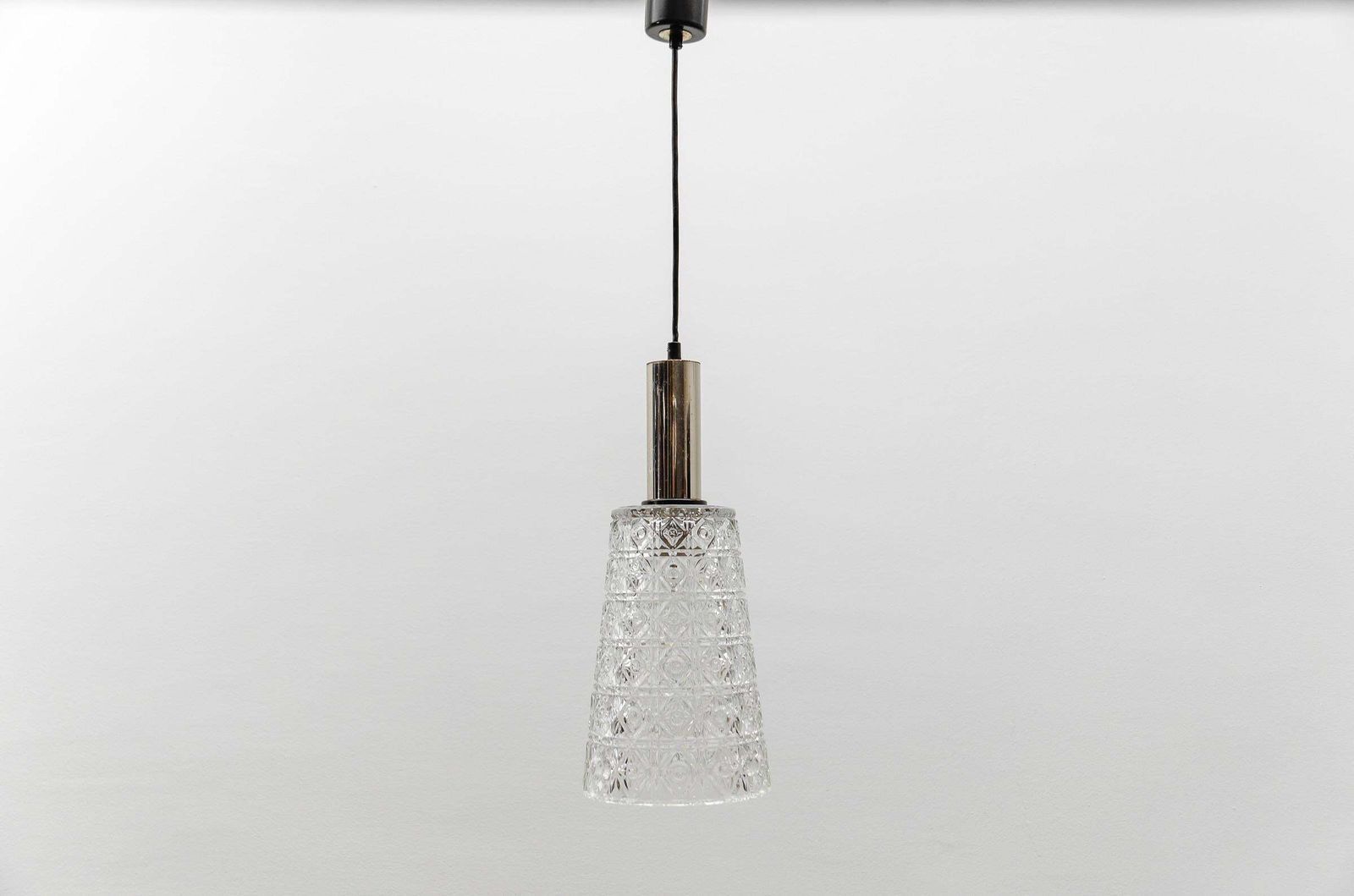 Lovely Mid Century Modern Crystal Glass Pendant Lamp By Orrefors photo furniture