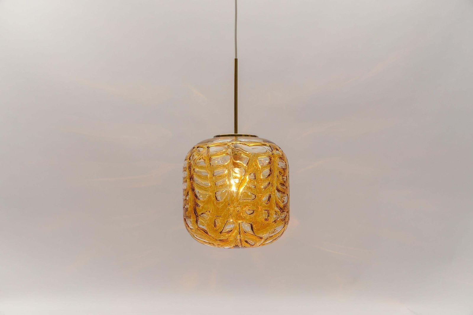 Large Oval Yellow Murano Glass Ball Pendant Lamp By Doria, 1960s Germany photo 977.0