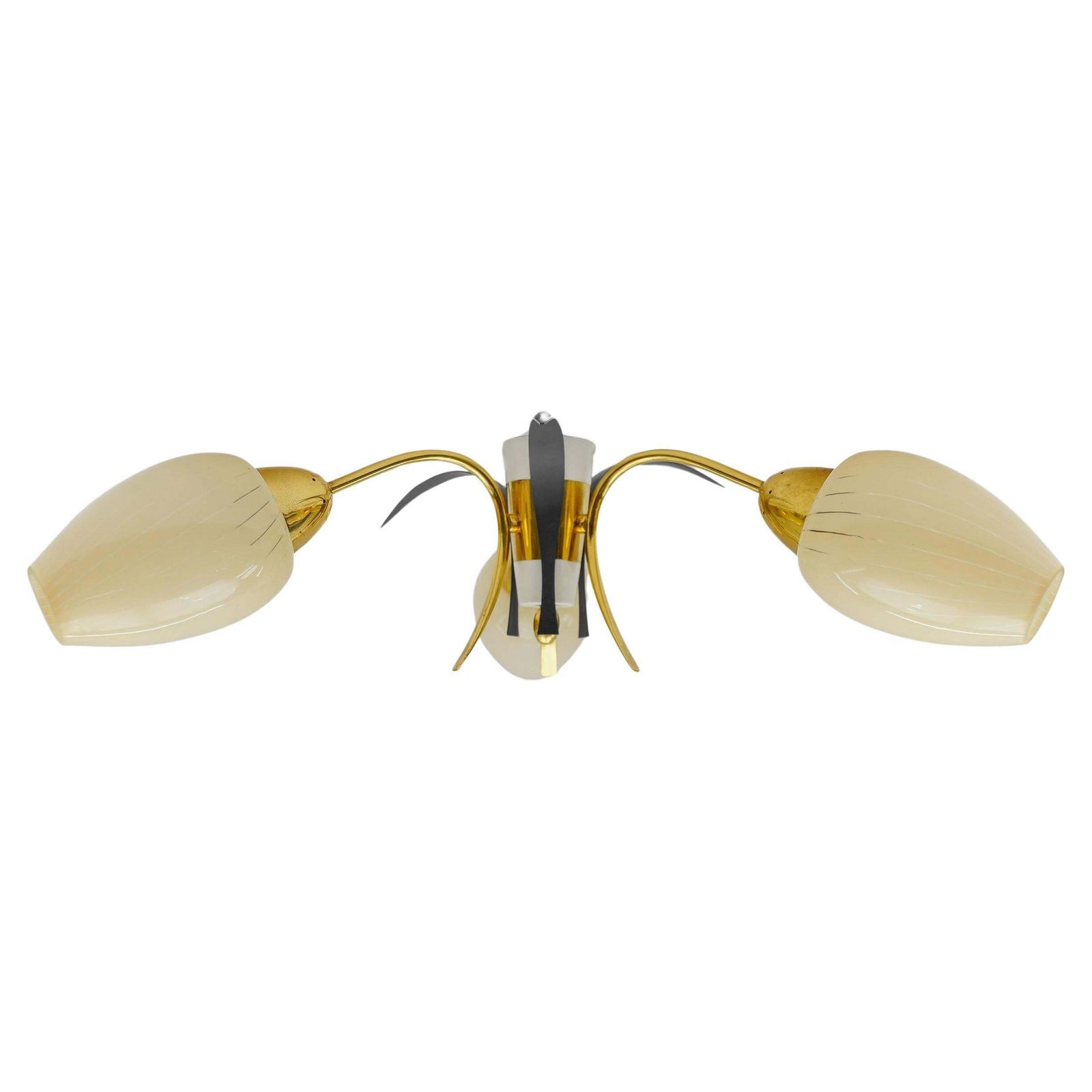 Lovely Mid Century Modern 3 Armed Brass Sputnik Lamp, 1950s Italy
