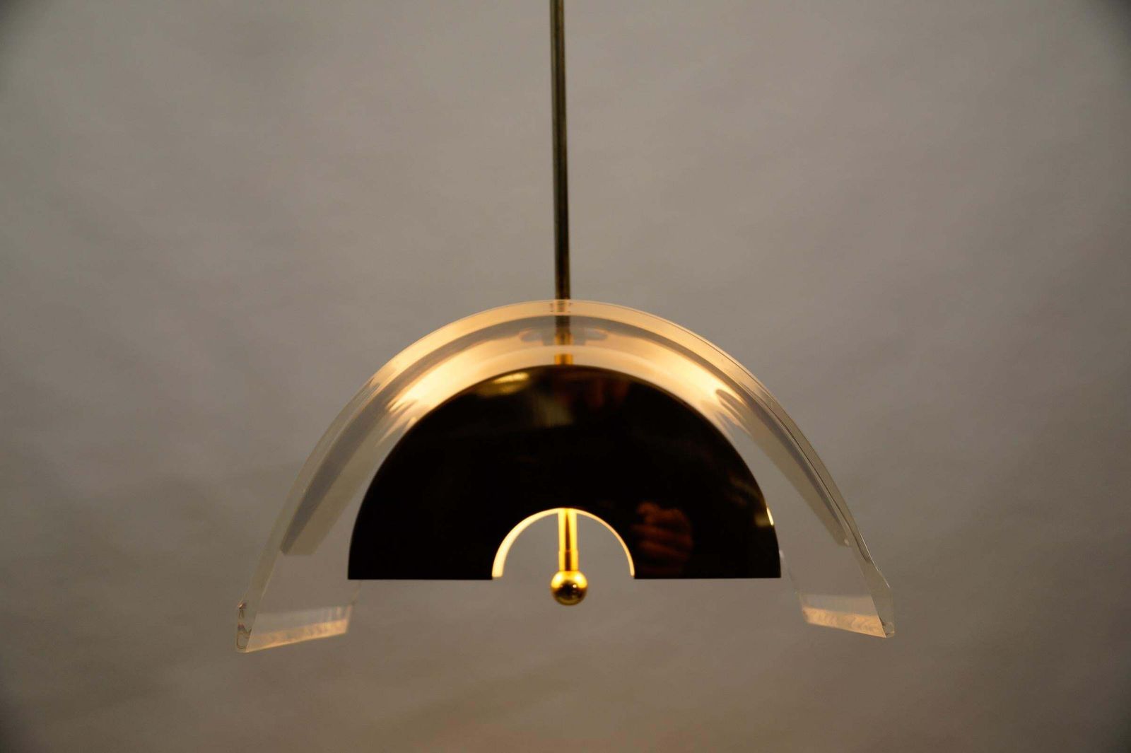 Hollywood Regency Acrylic Ceiling Lamp, Italy 1970s photo 1147.0