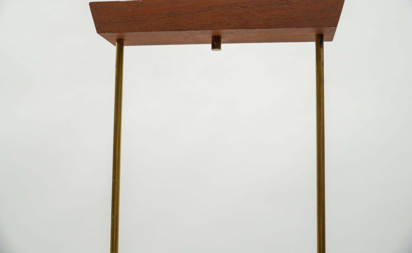 1571.0 Scandinavian Ceiling Lamp Made In Teak, Crystal Glass And Brass, 1960s, 1960s photo