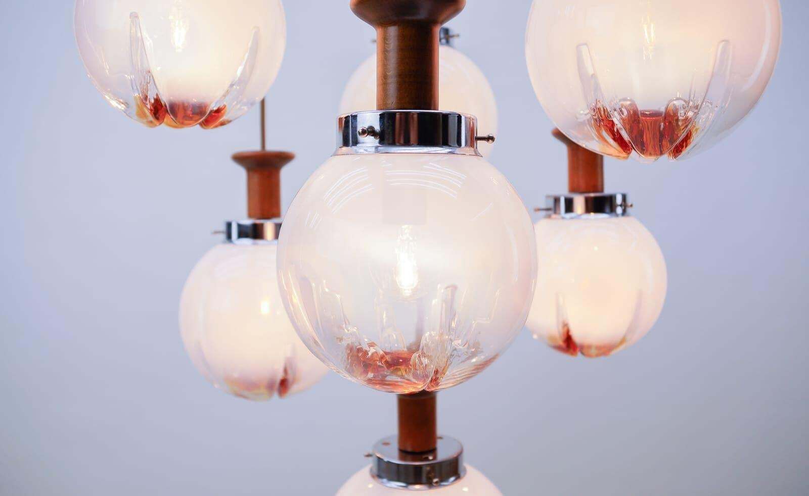 Very Rare Mazzega Murano Glass Cascading Lamp From Italy, 1960s photo buy