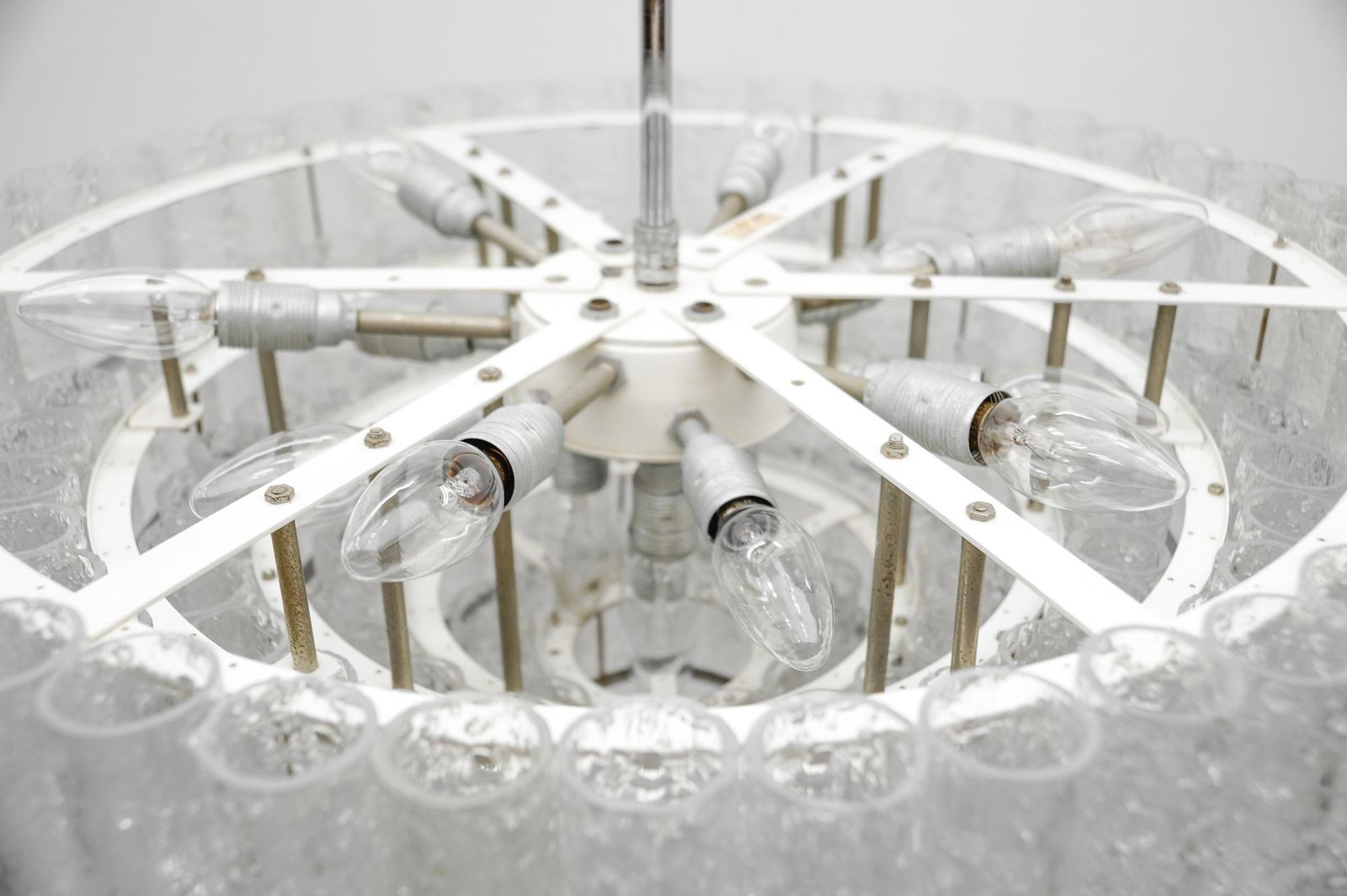 photo buy Exravagant German 5 Tiered Ice Glass Chandelier By Doria Leuchten, 1960s