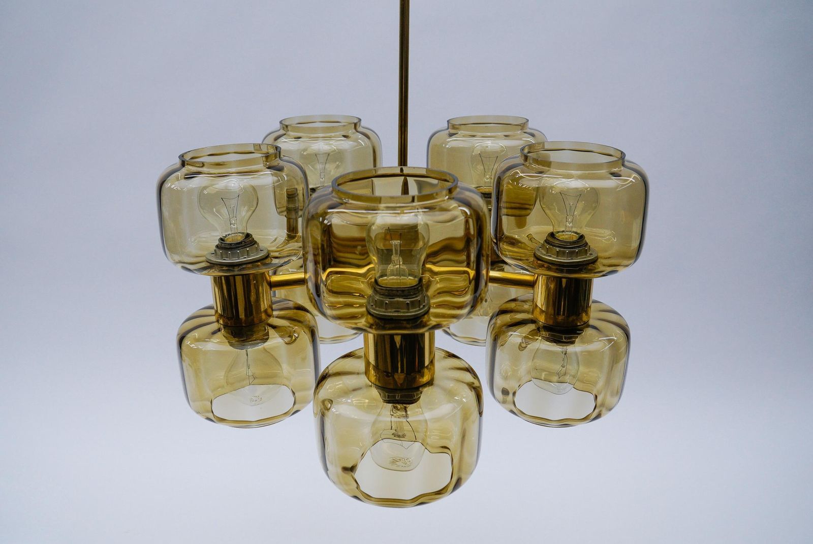 Space Age Golden 10 Light Sputnik Lamp, 1960s photo vinterior