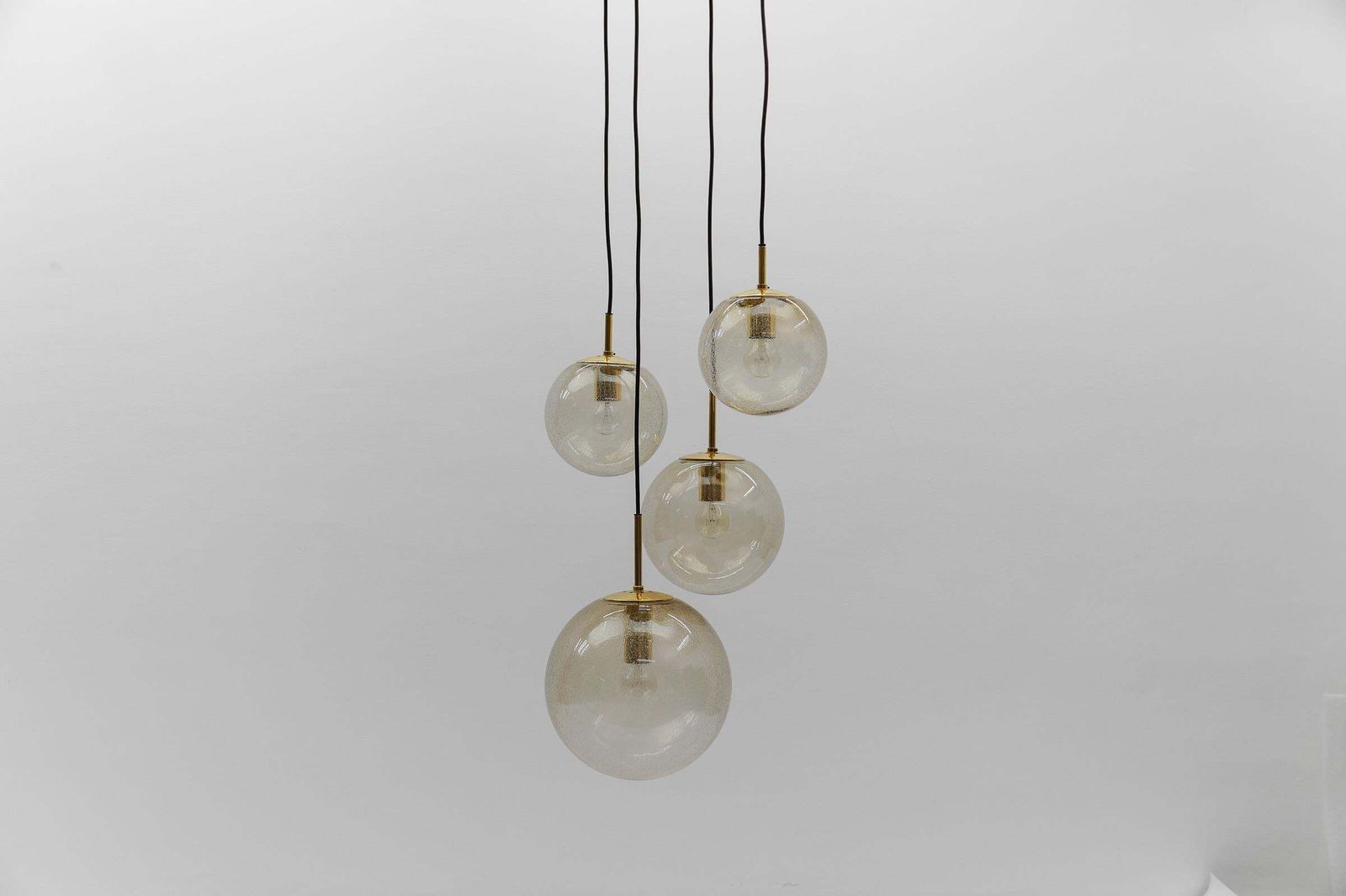 Cascade Lamp With Four Smoked Hand Blown Spheres From Glashütte Limburg, 1960s photo 1827.0