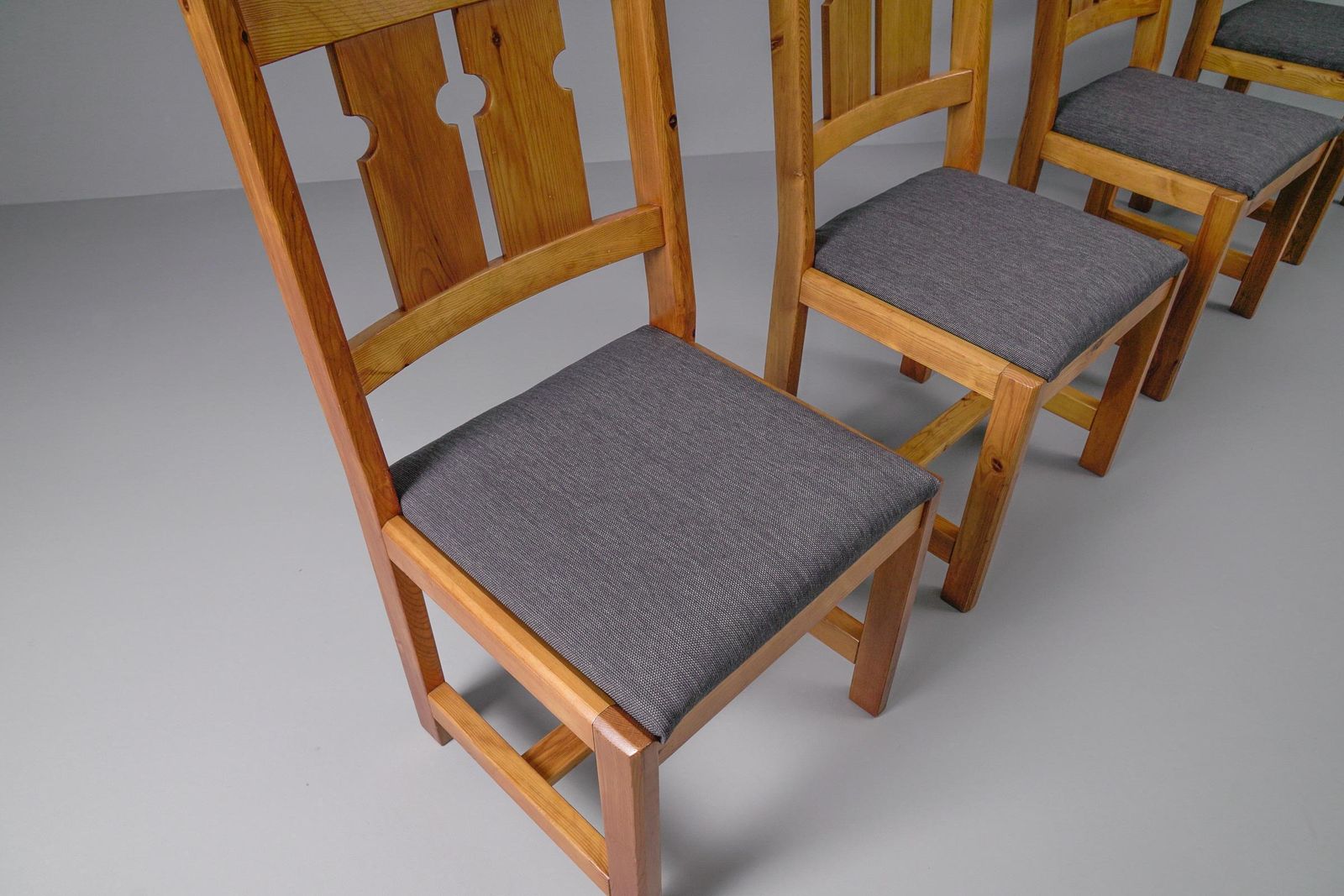 Set Of 4 Swedish Pine Chairs By Gilbert Marklund For Furusnickarn Ab, 1970s photo buy