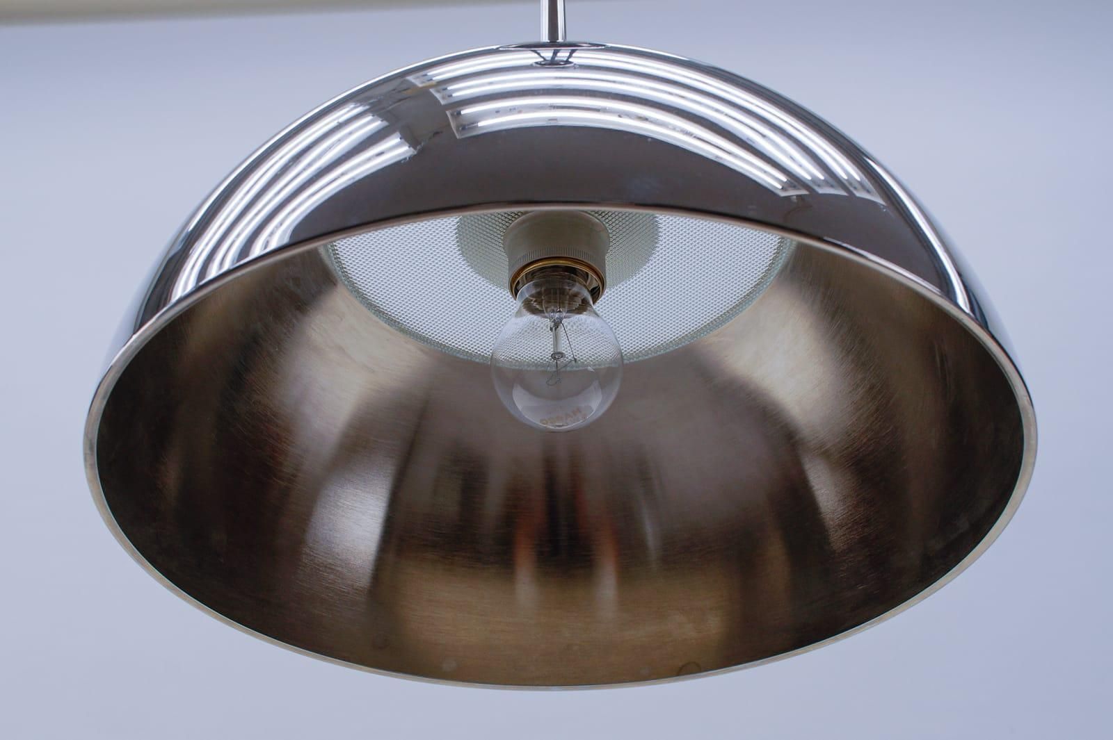 Florian Schulz Nickel Plated Pendant Lamp With Counterweight, Germany, 1970s photo vintage