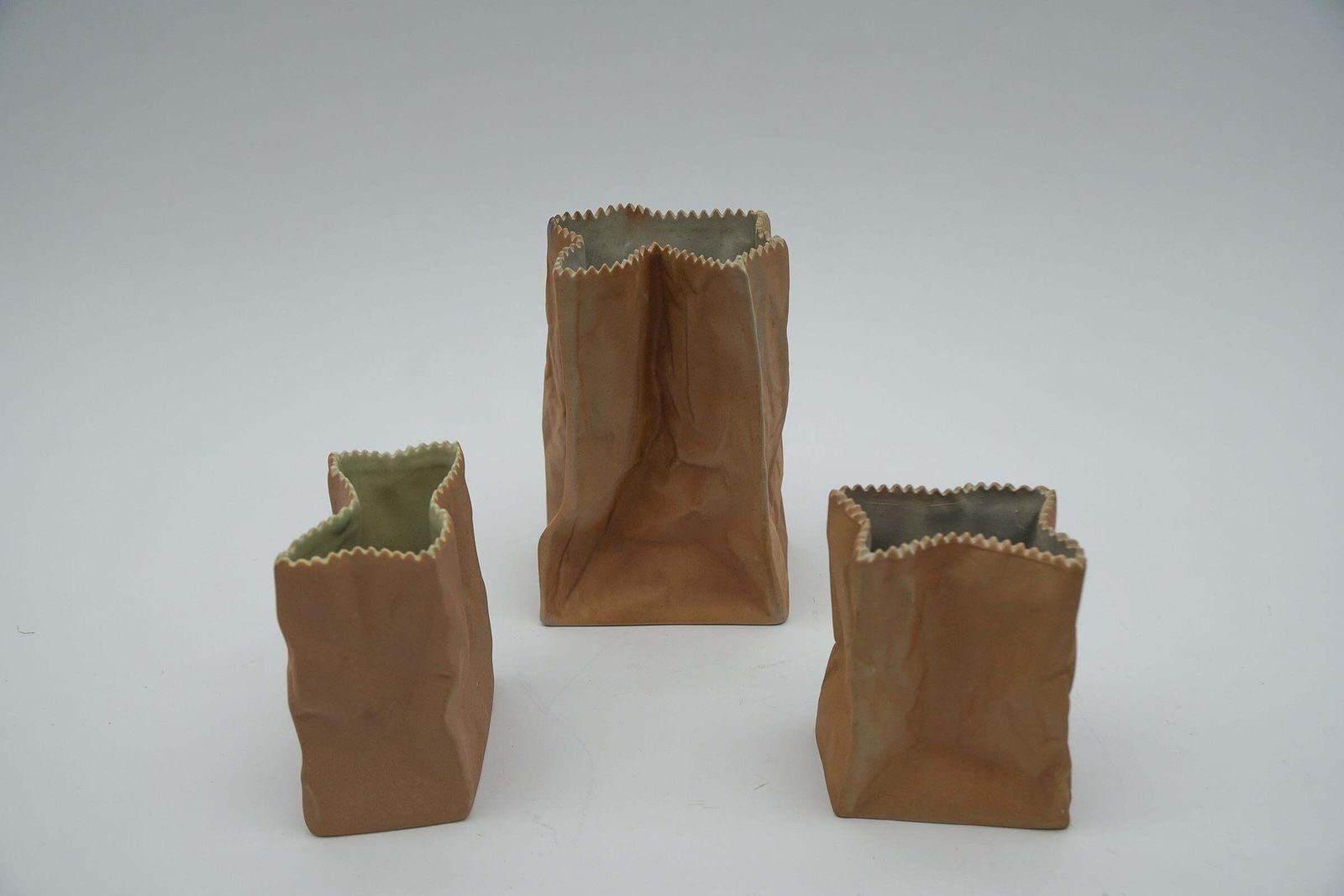 Set Of 3 Paper Bag Vases By Tapio Wirkkala For Rosenthal, Germany, 1960s photo 807.0