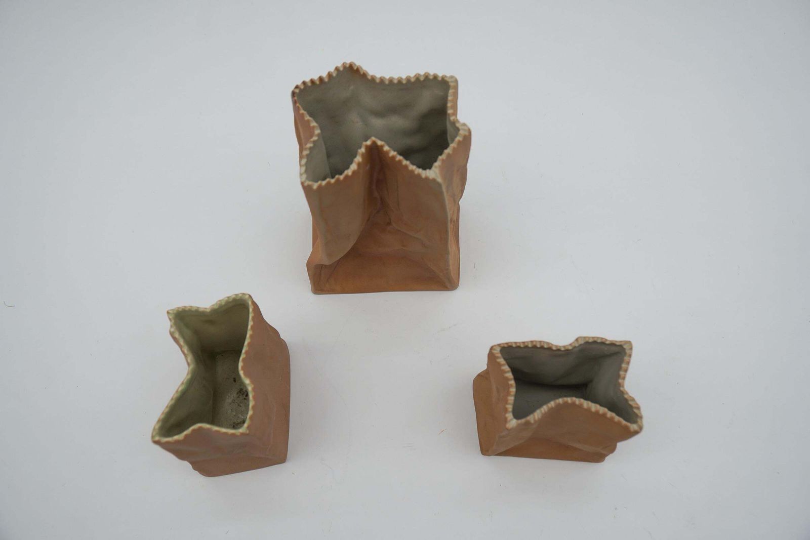 Set Of 3 Paper Bag Vases By Tapio Wirkkala For Rosenthal, Germany, 1960s photo vinterior