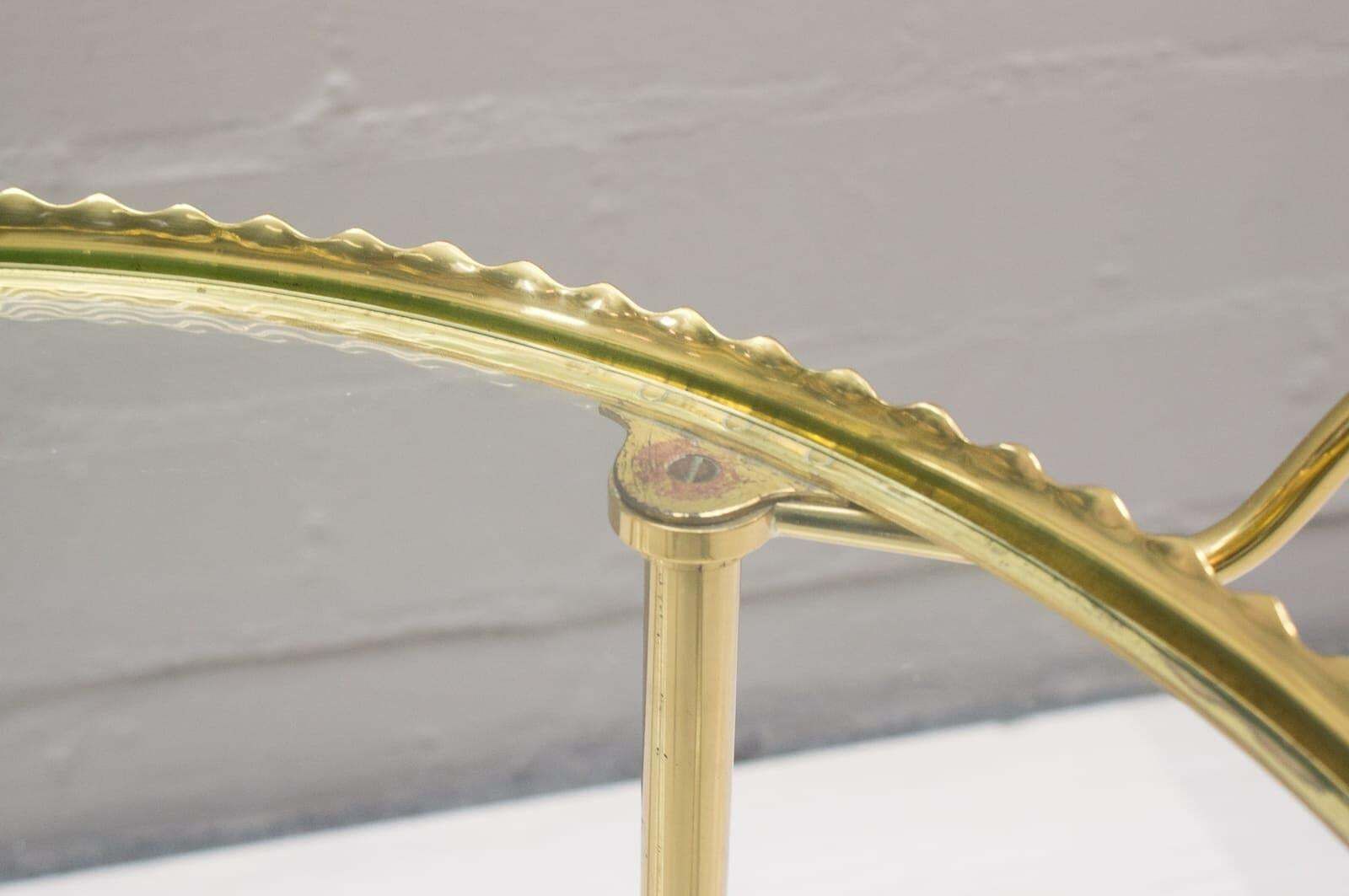 1274.0 Brass Serving Trolley From Vereinigte Werkstätten Munich, Germany, 1950s photo
