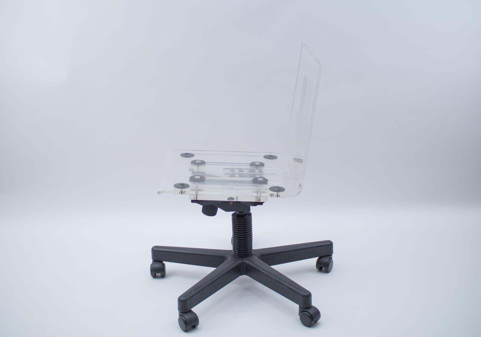 Very Rare Plexiglass Desk Chair, 1990s, Italy photo vinterior