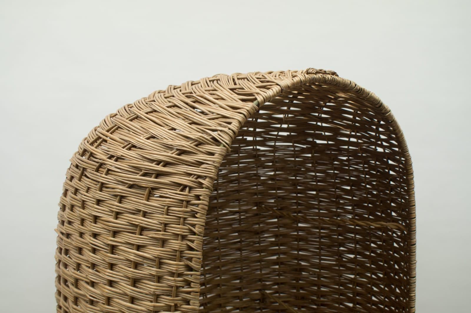 photo furniture Large Italian Rattan Pool Or Beach Armchair, 1970s