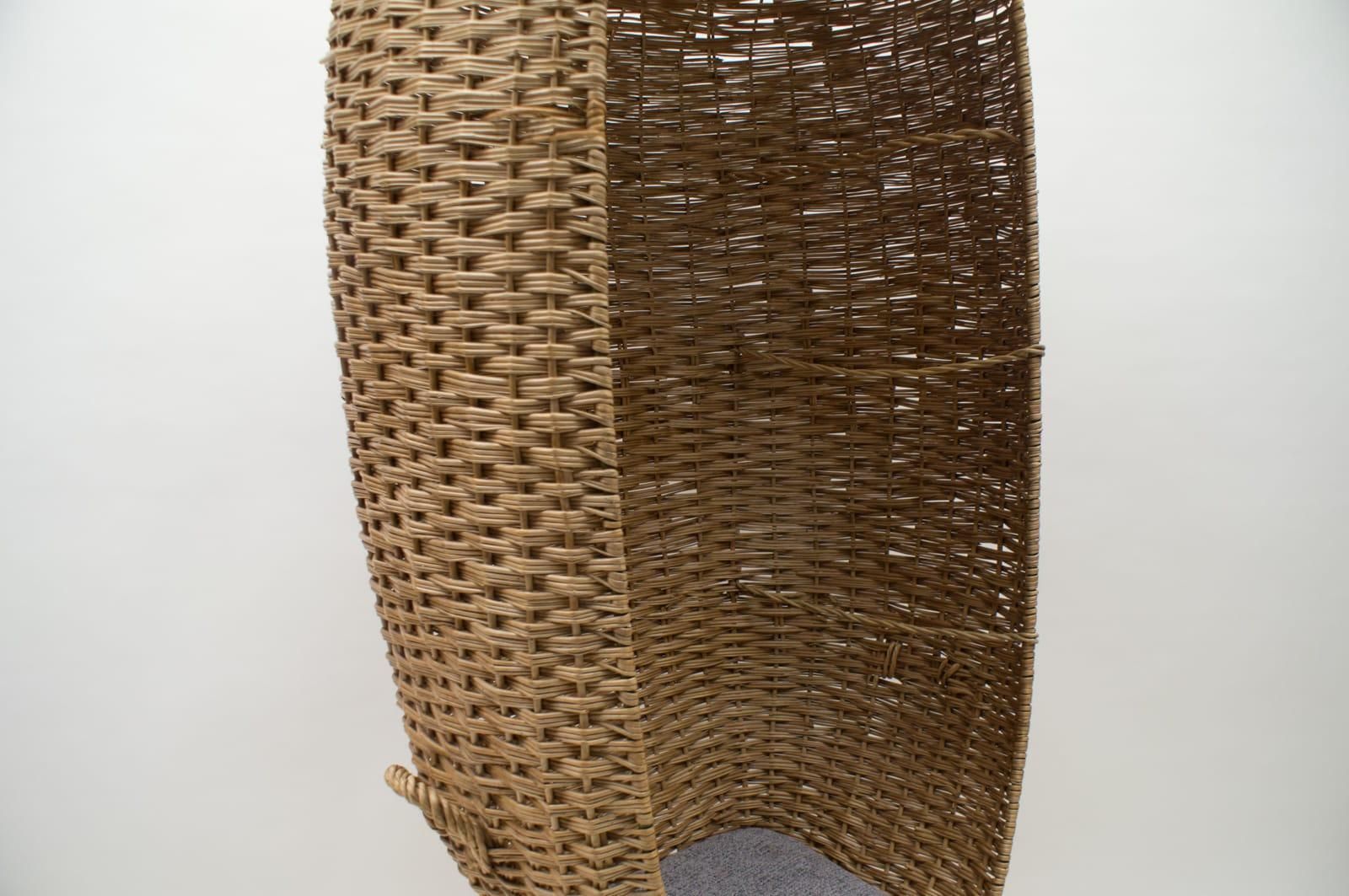 photo for sale Large Italian Rattan Pool Or Beach Armchair, 1970s