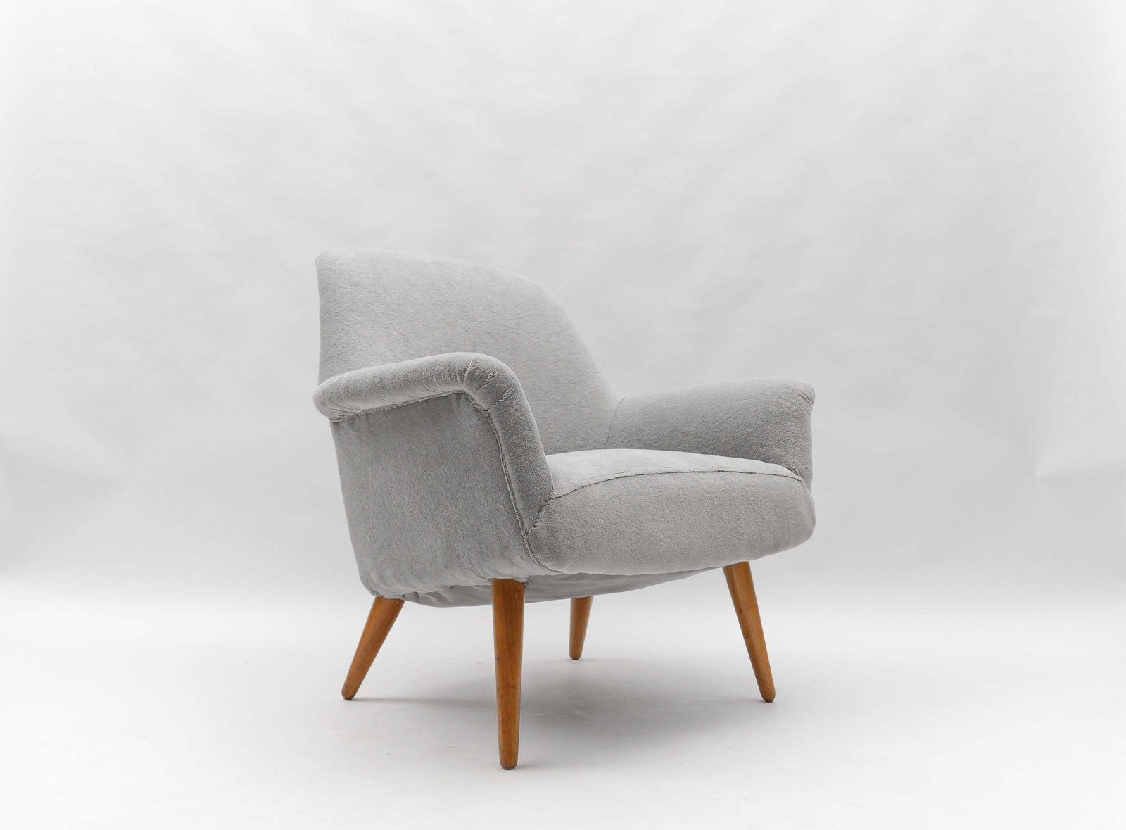 Mid Century Armchairs In Teddy Fabric, 1950s, Set Of 2 photo 2718.0