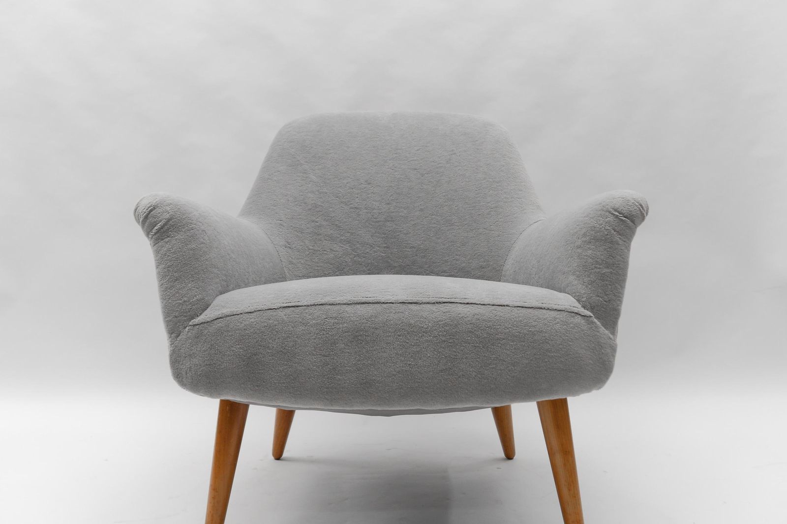 Mid Century Armchairs In Teddy Fabric, 1950s, Set Of 2 photo buy