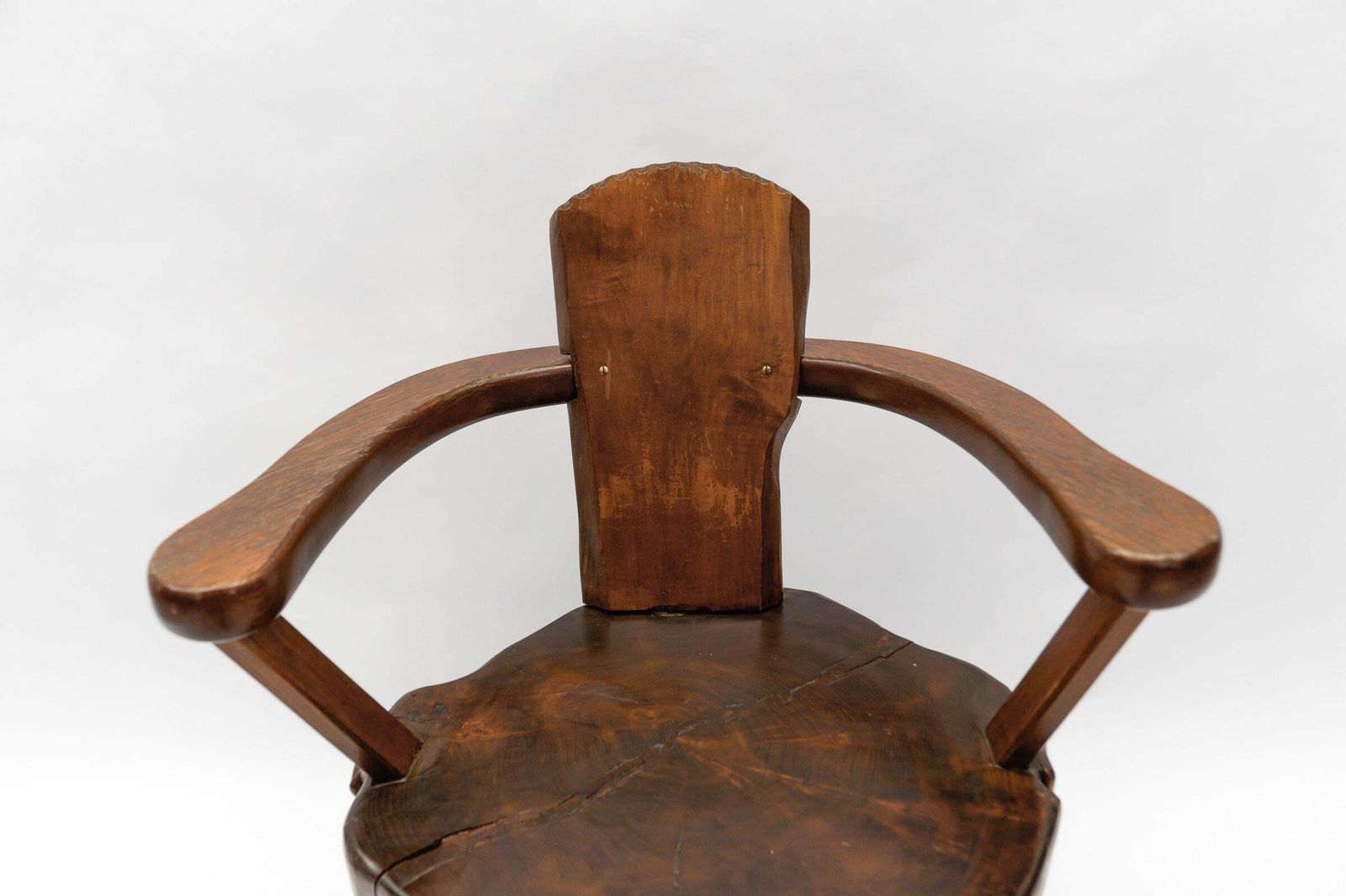 photo for sale Mid Century Modern French Wooden Armchair, Pierre Chapo Attributed, 1960s